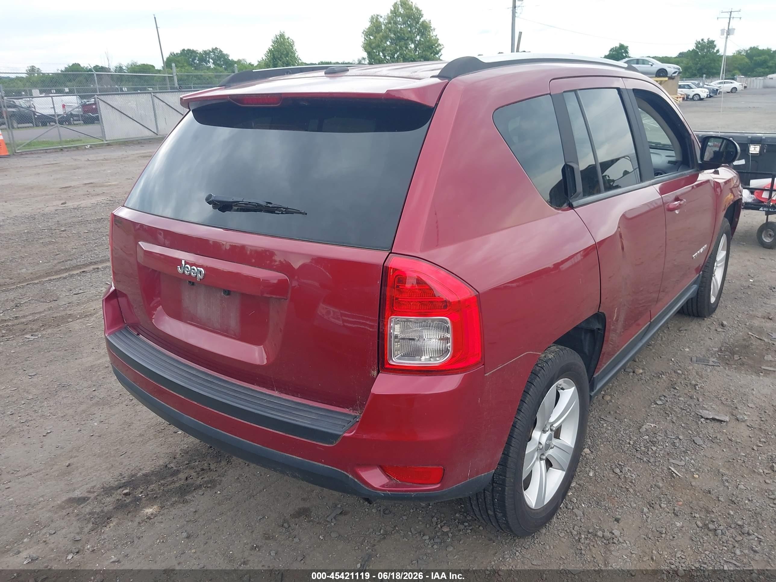 2012 Jeep Compass Sport Red vin: 1C4NJCBAXCD579912