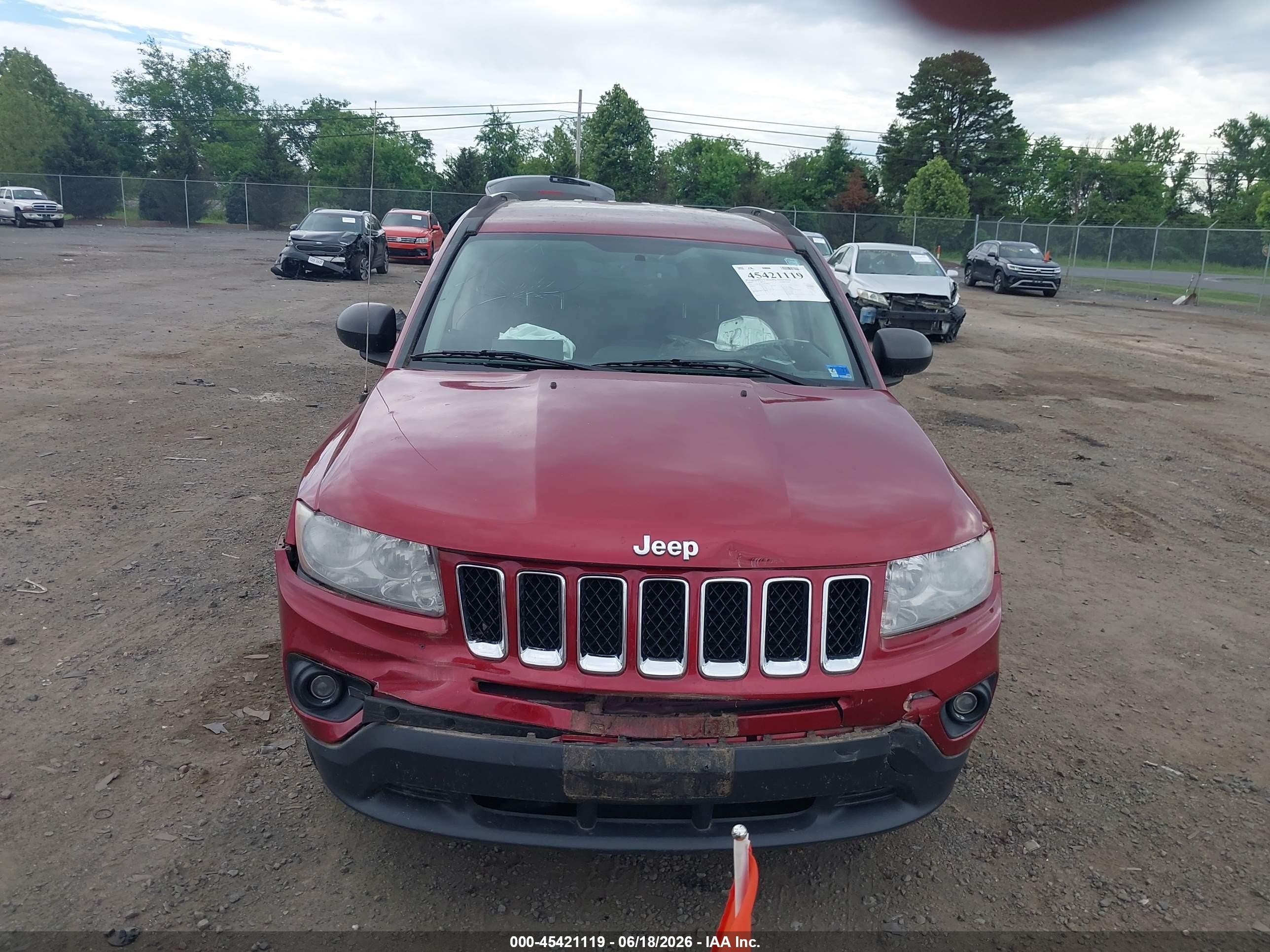2012 Jeep Compass Sport Red vin: 1C4NJCBAXCD579912