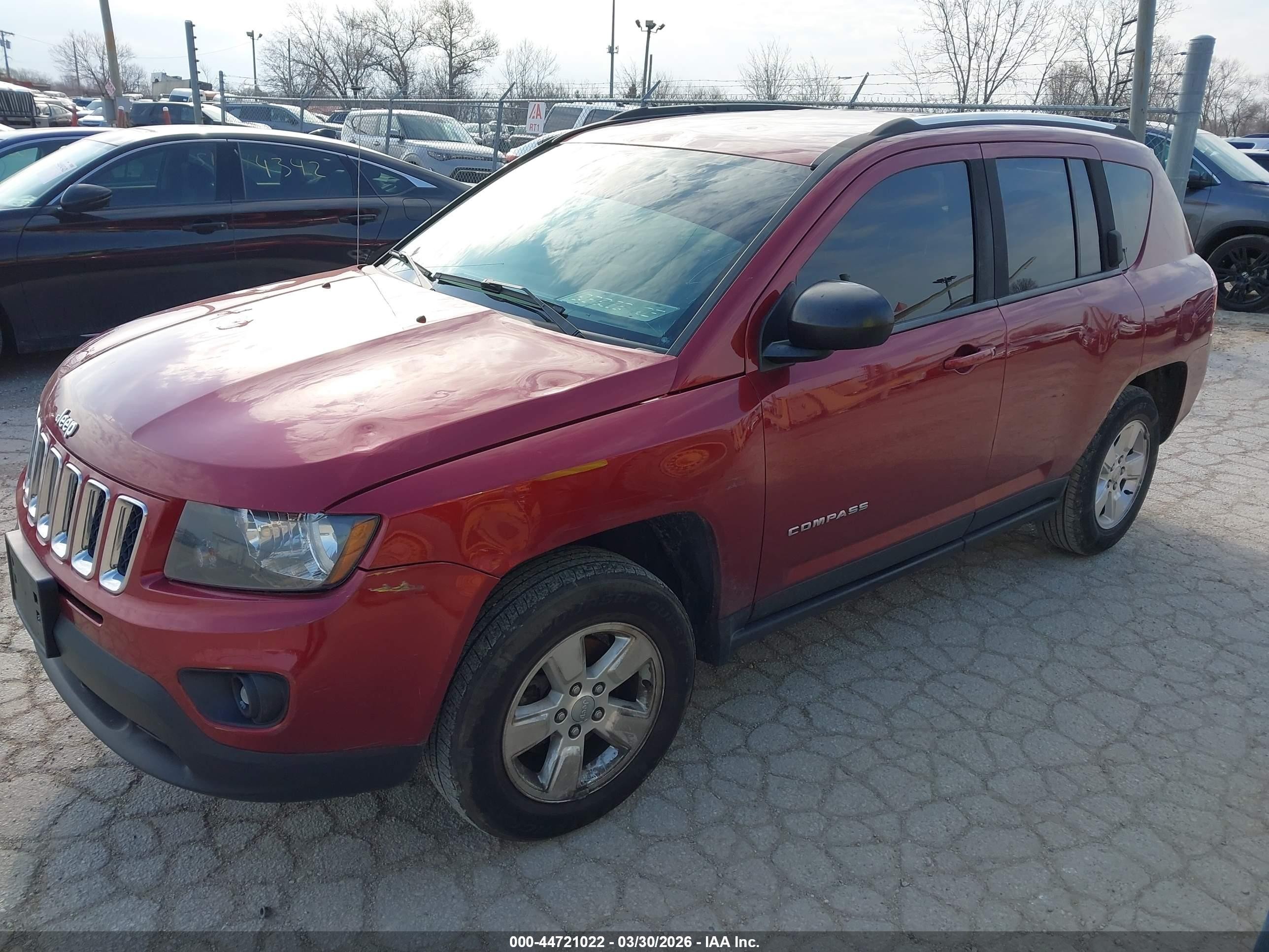 2014 Jeep Compass Sport Red vin: 1C4NJCBAXED508745