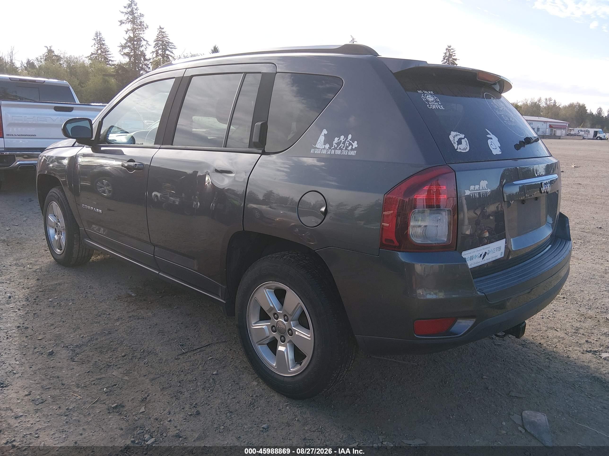 2014 Jeep Compass Sport Gray vin: 1C4NJCBAXED832388