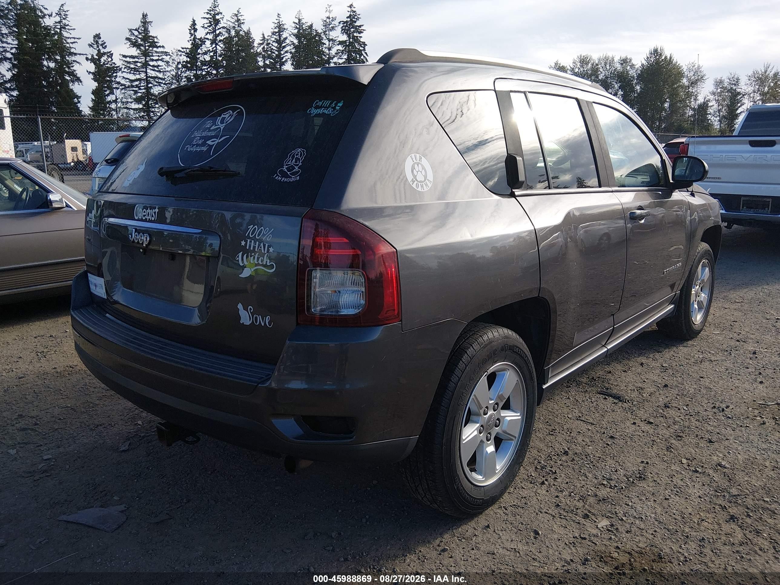 2014 Jeep Compass Sport Gray vin: 1C4NJCBAXED832388
