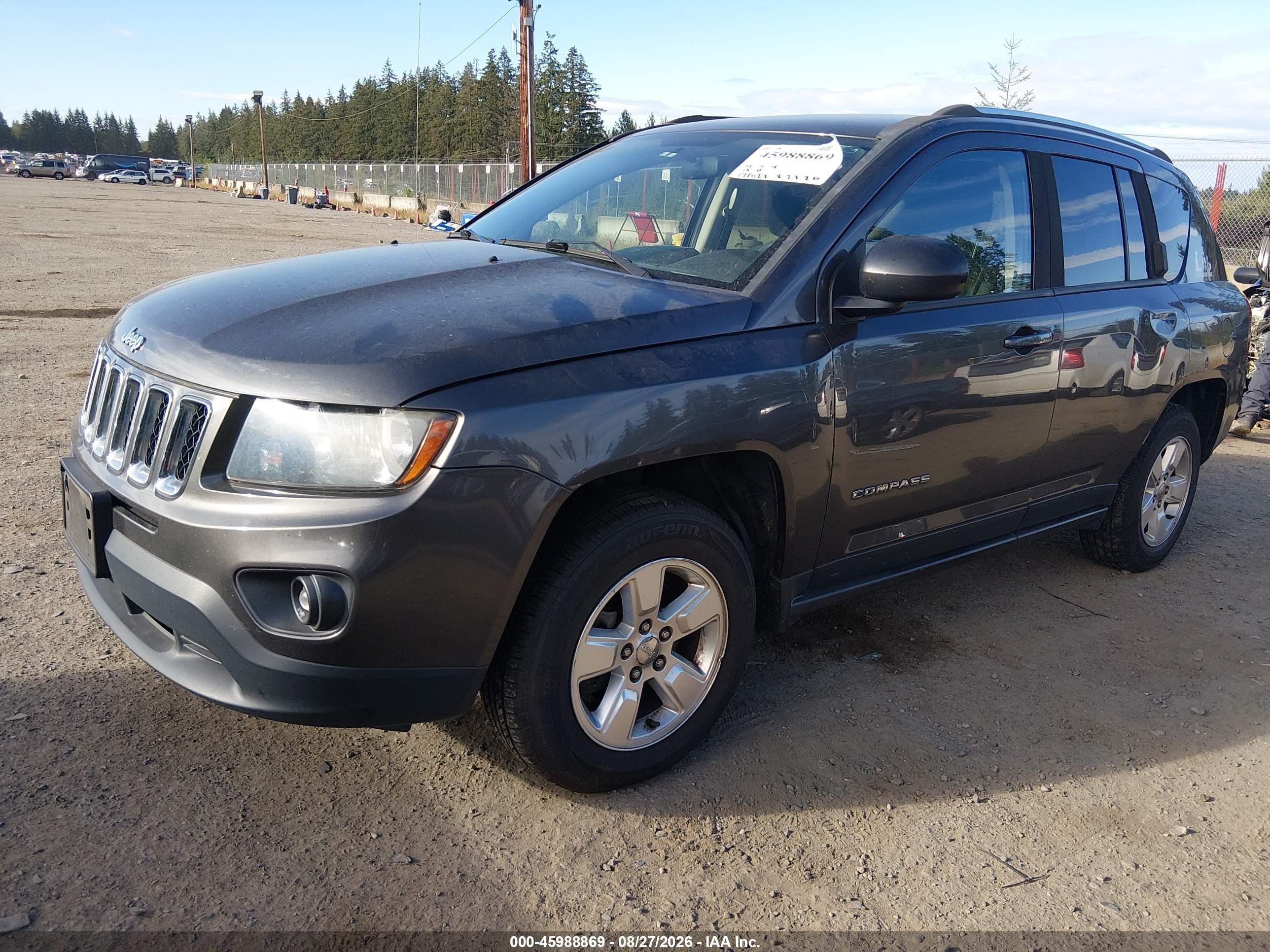 2014 Jeep Compass Sport Gray vin: 1C4NJCBAXED832388