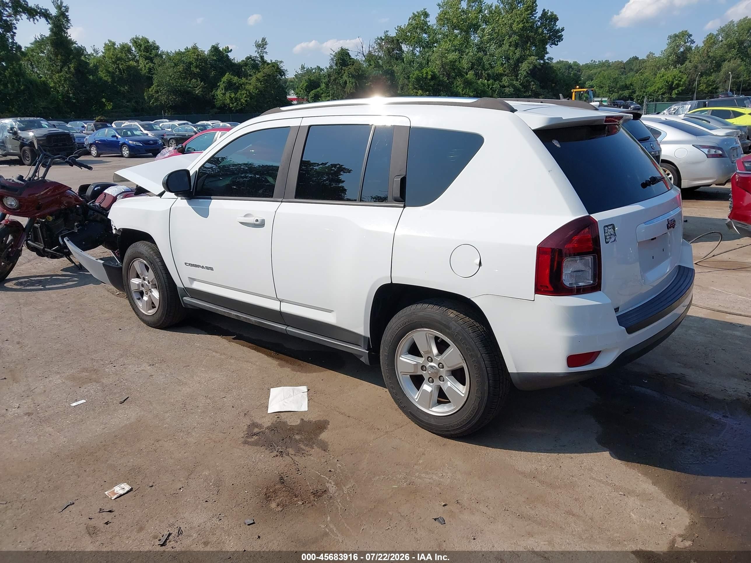 2014 Jeep Compass Sport Белый vin: 1C4NJCBAXED844735