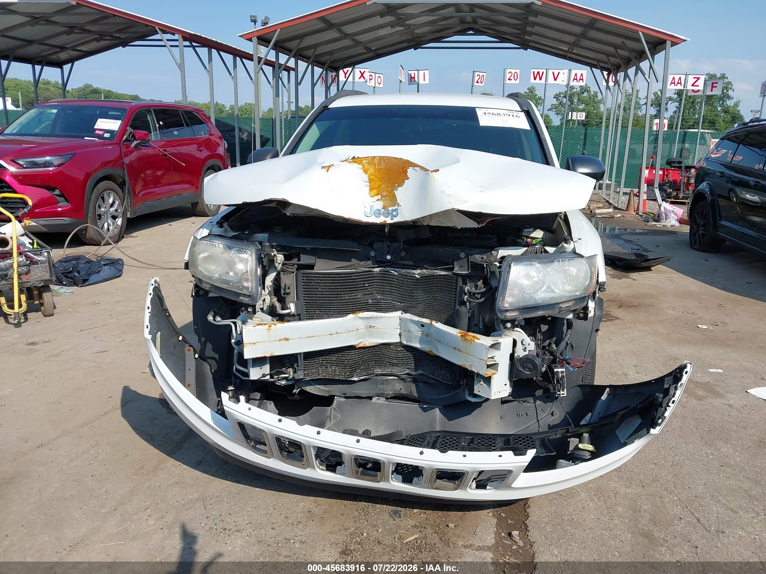 2014 Jeep Compass Sport Белый vin: 1C4NJCBAXED844735