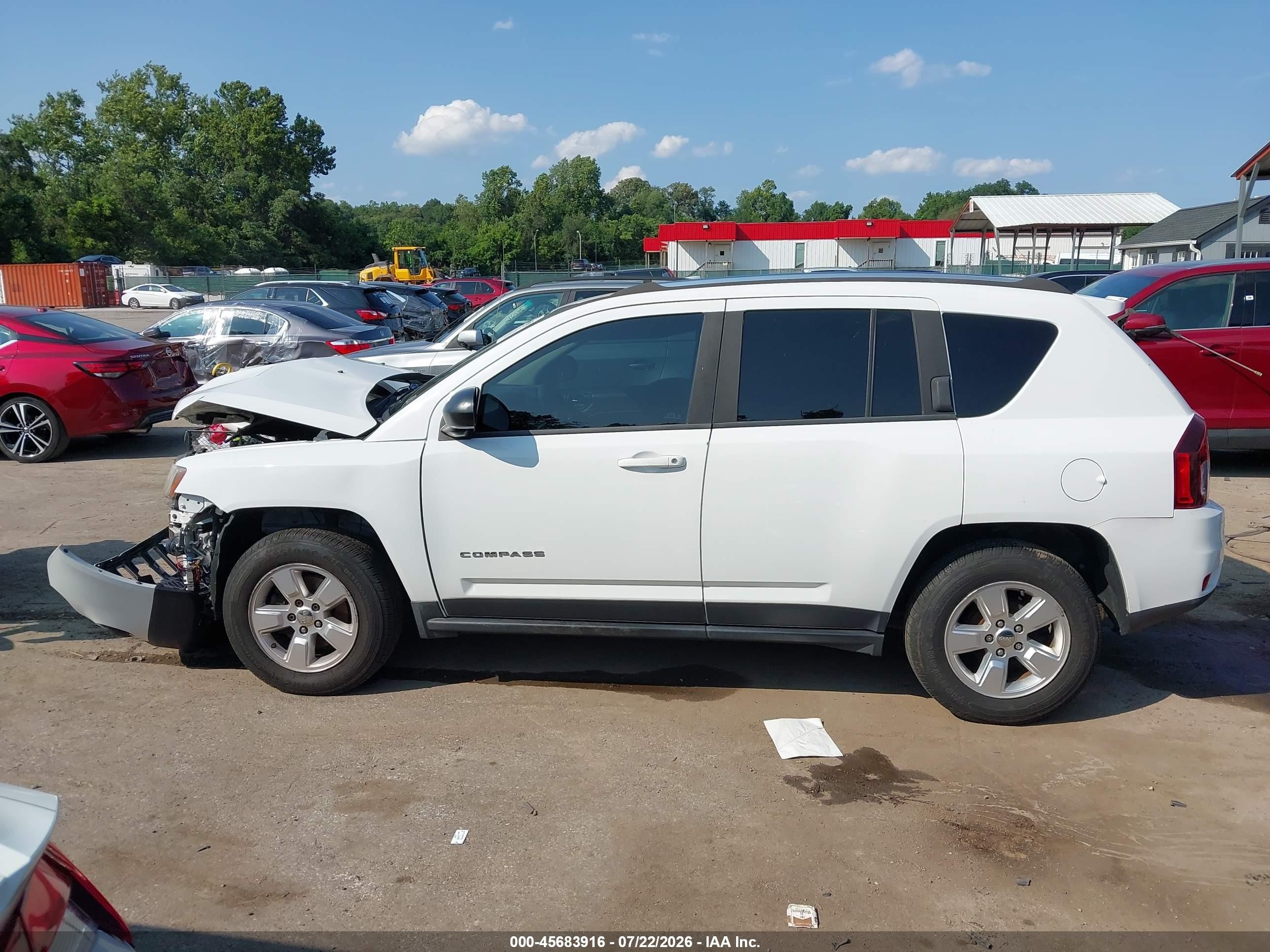 2014 Jeep Compass Sport Белый vin: 1C4NJCBAXED844735