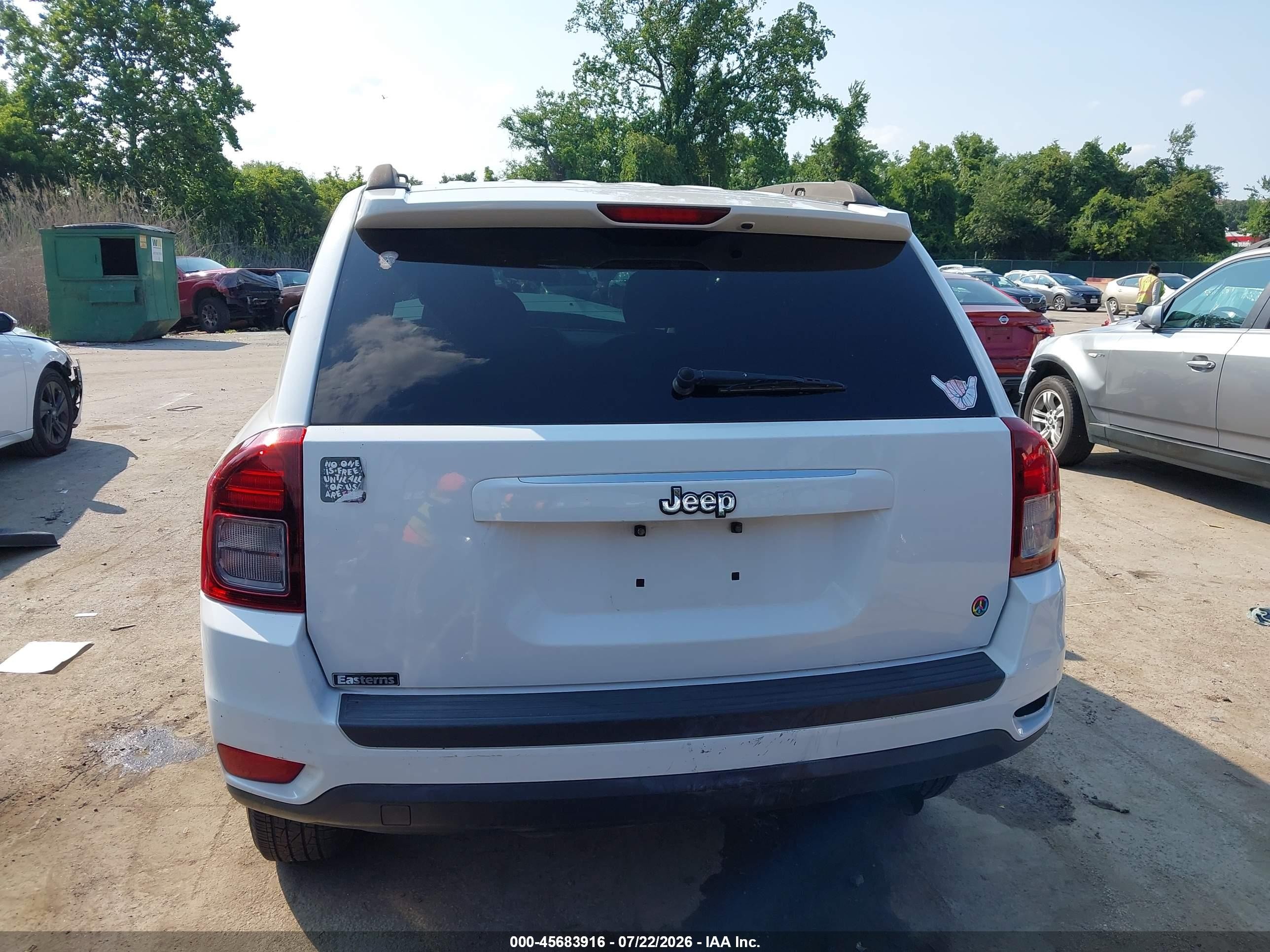 2014 Jeep Compass Sport Белый vin: 1C4NJCBAXED844735