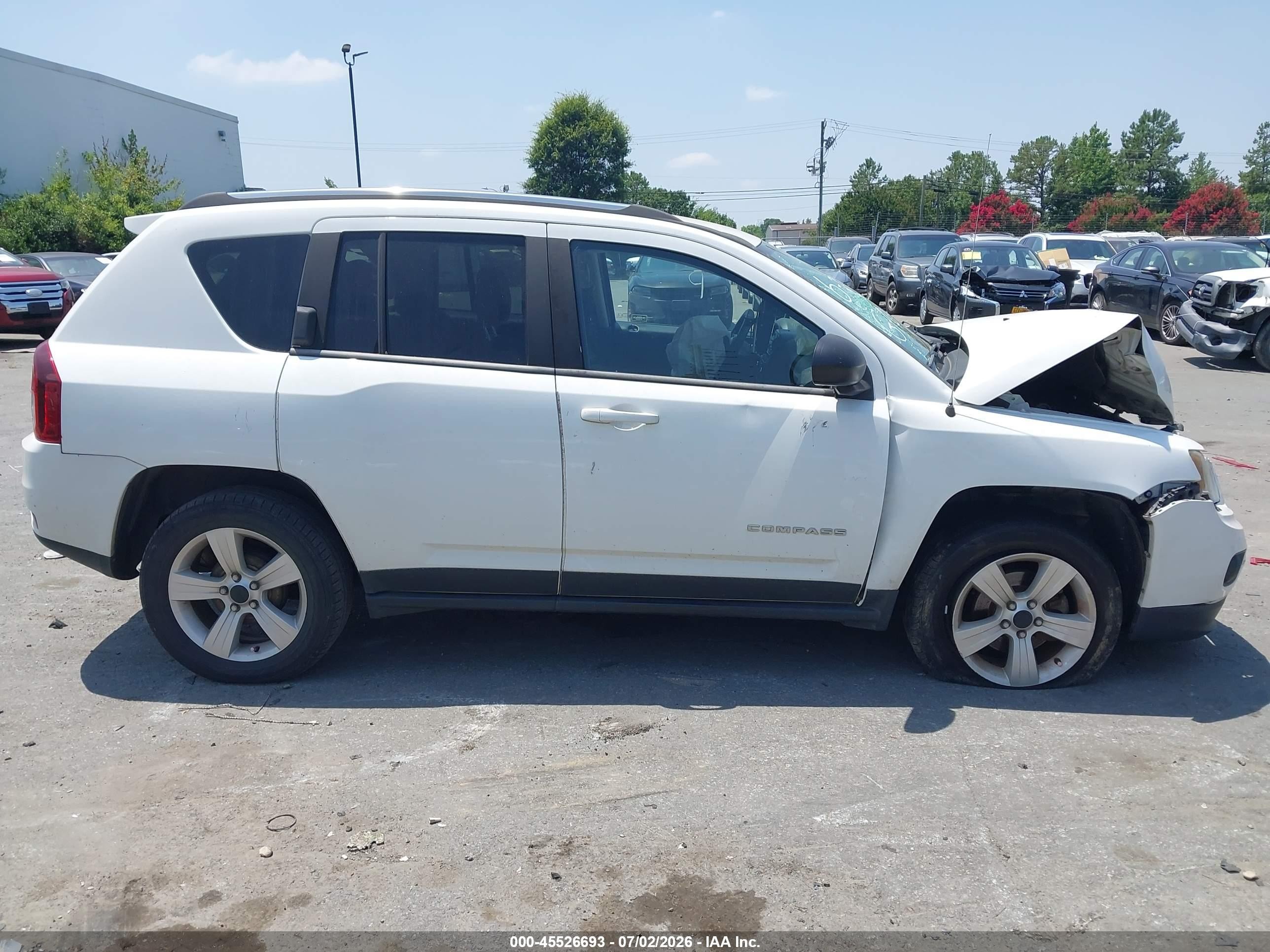 2014 Jeep Compass Sport White vin: 1C4NJCBB0ED511047