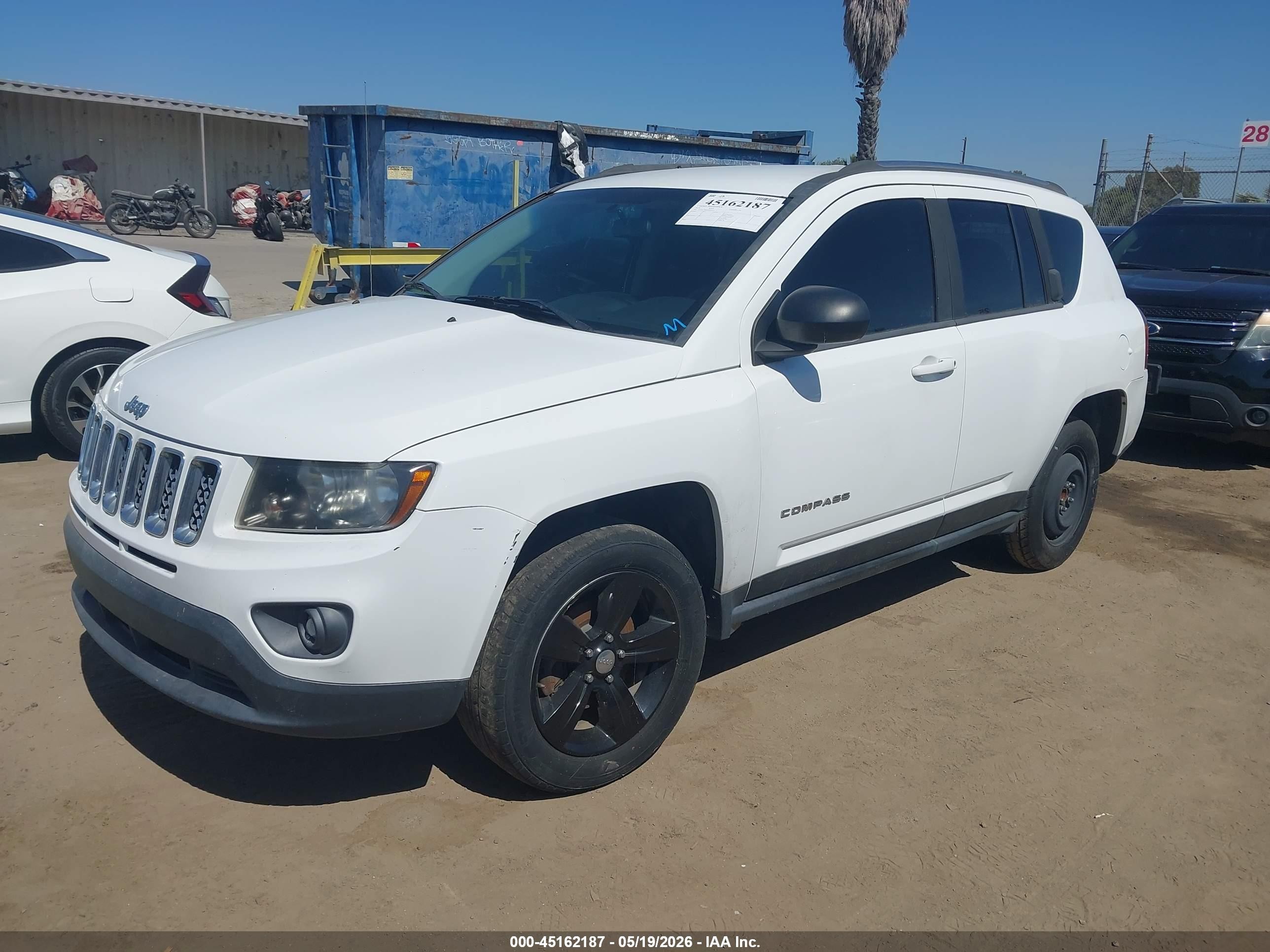2014 Jeep Compass Sport White vin: 1C4NJCBB0ED601671