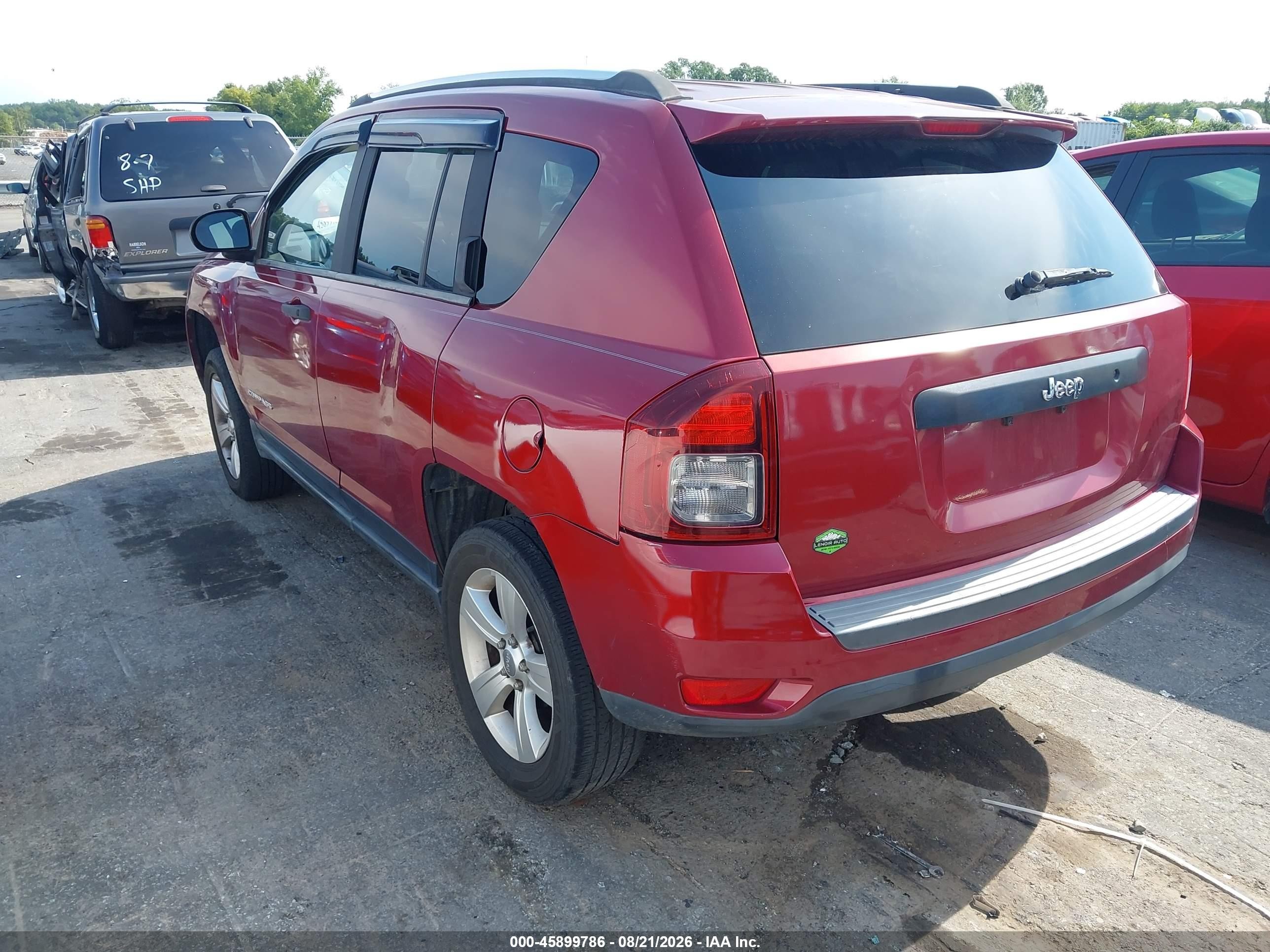 2014 Jeep Compass Sport Red vin: 1C4NJCBB1ED582063