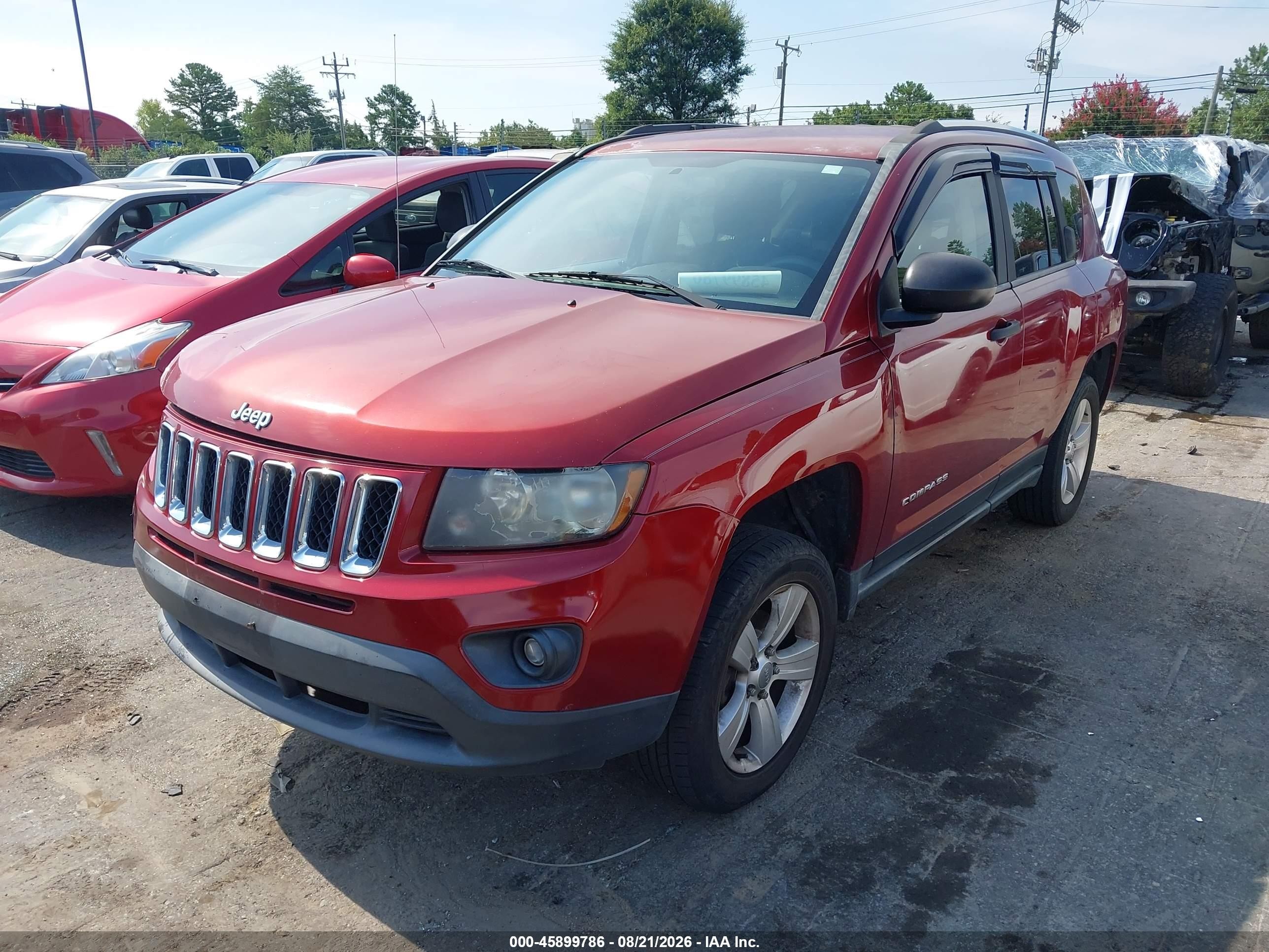 2014 Jeep Compass Sport Red vin: 1C4NJCBB1ED582063