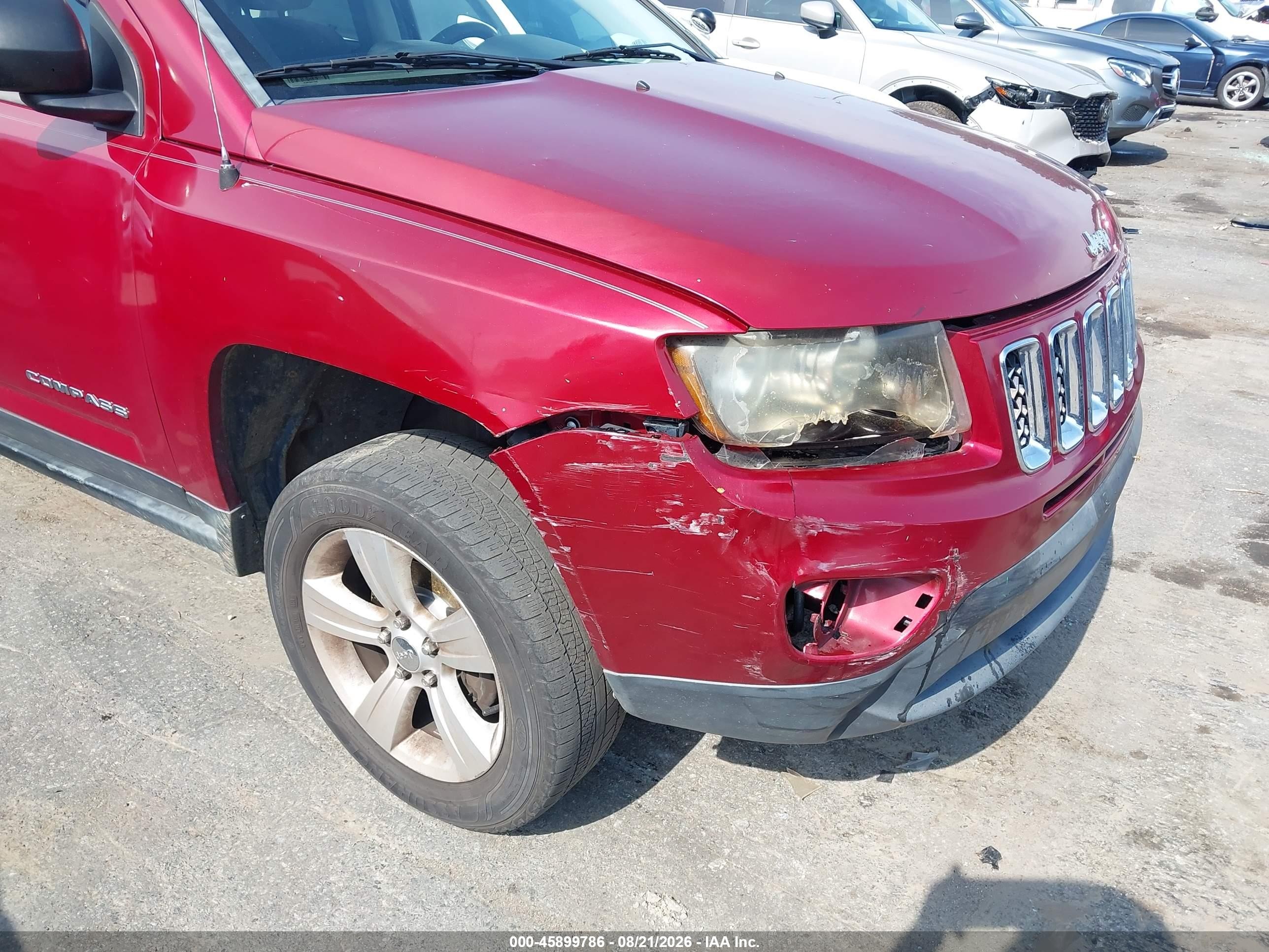 2014 Jeep Compass Sport Red vin: 1C4NJCBB1ED582063