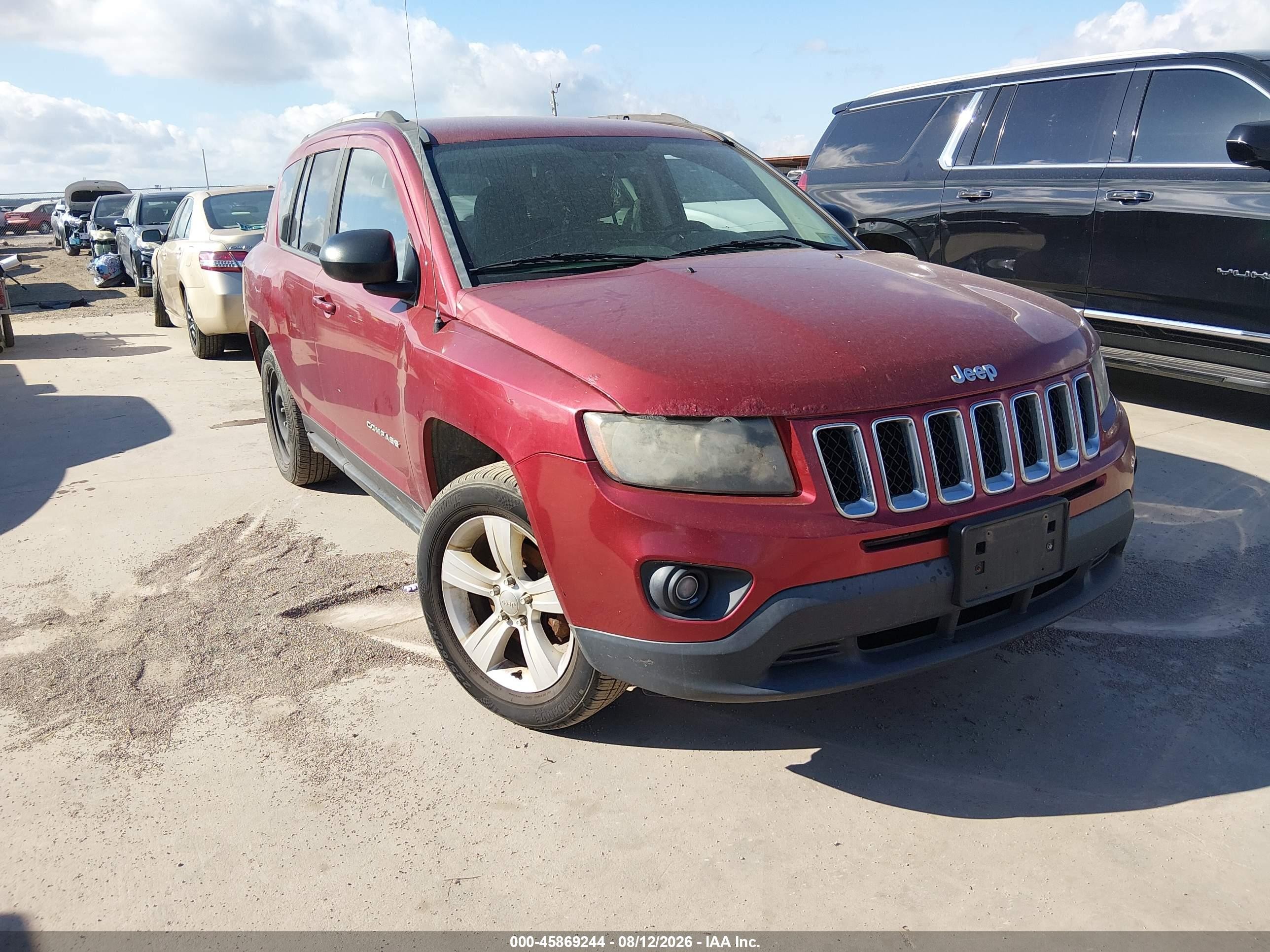 2015 Jeep Compass Sport Red vin: 1C4NJCBB1FD335661