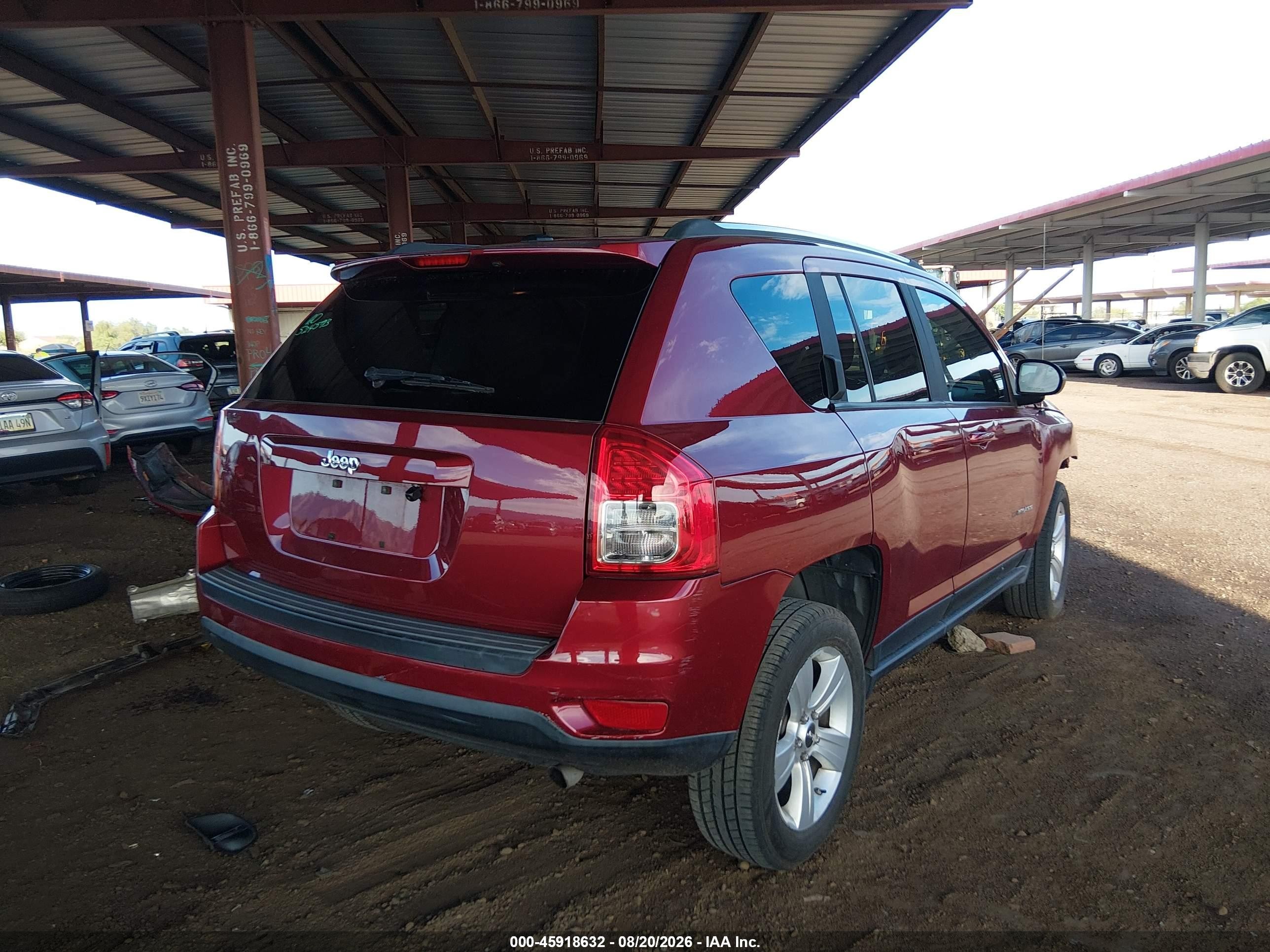 2012 Jeep Compass Sport Red vin: 1C4NJCBB3CD602326