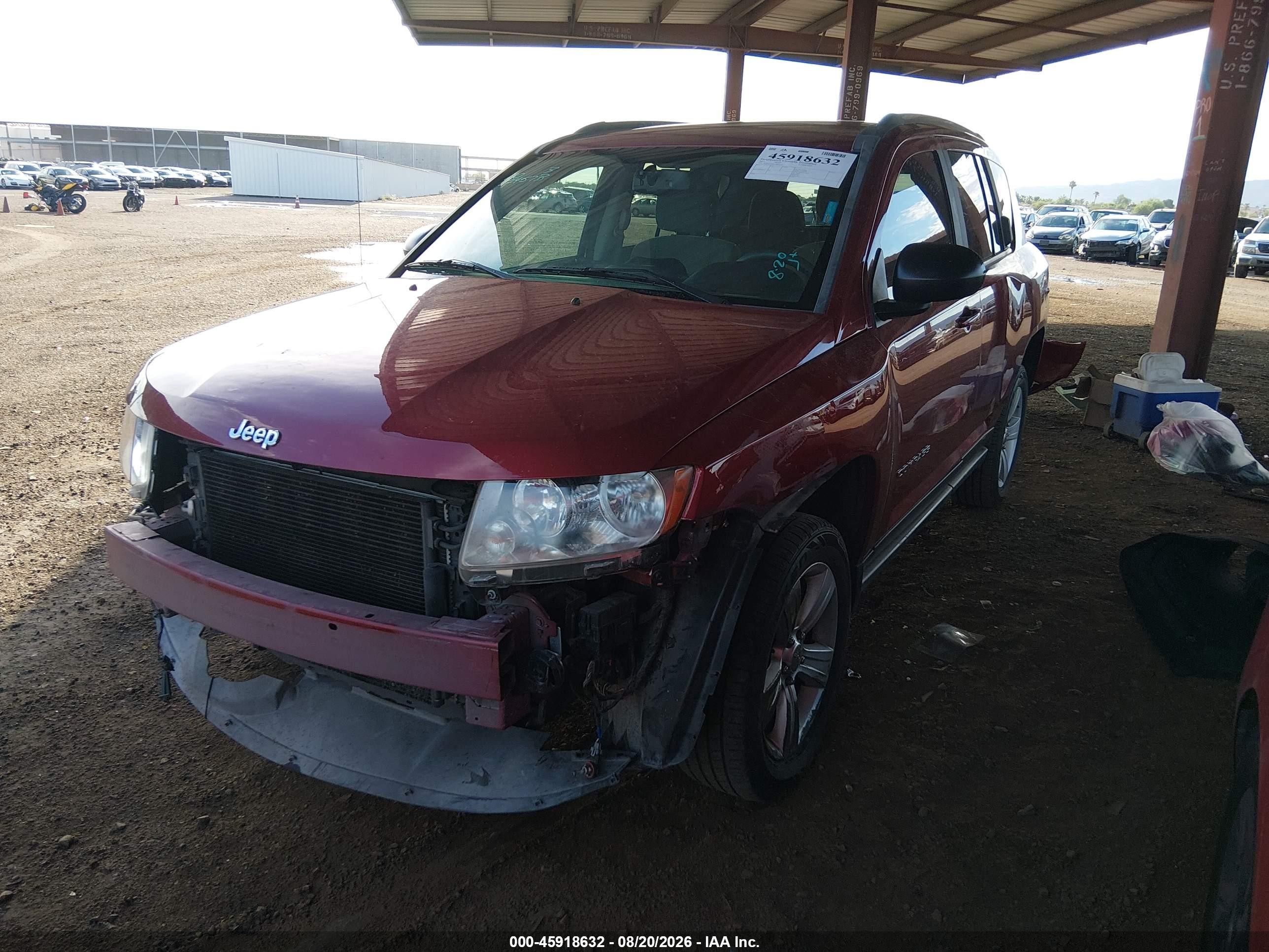 2012 Jeep Compass Sport Red vin: 1C4NJCBB3CD602326