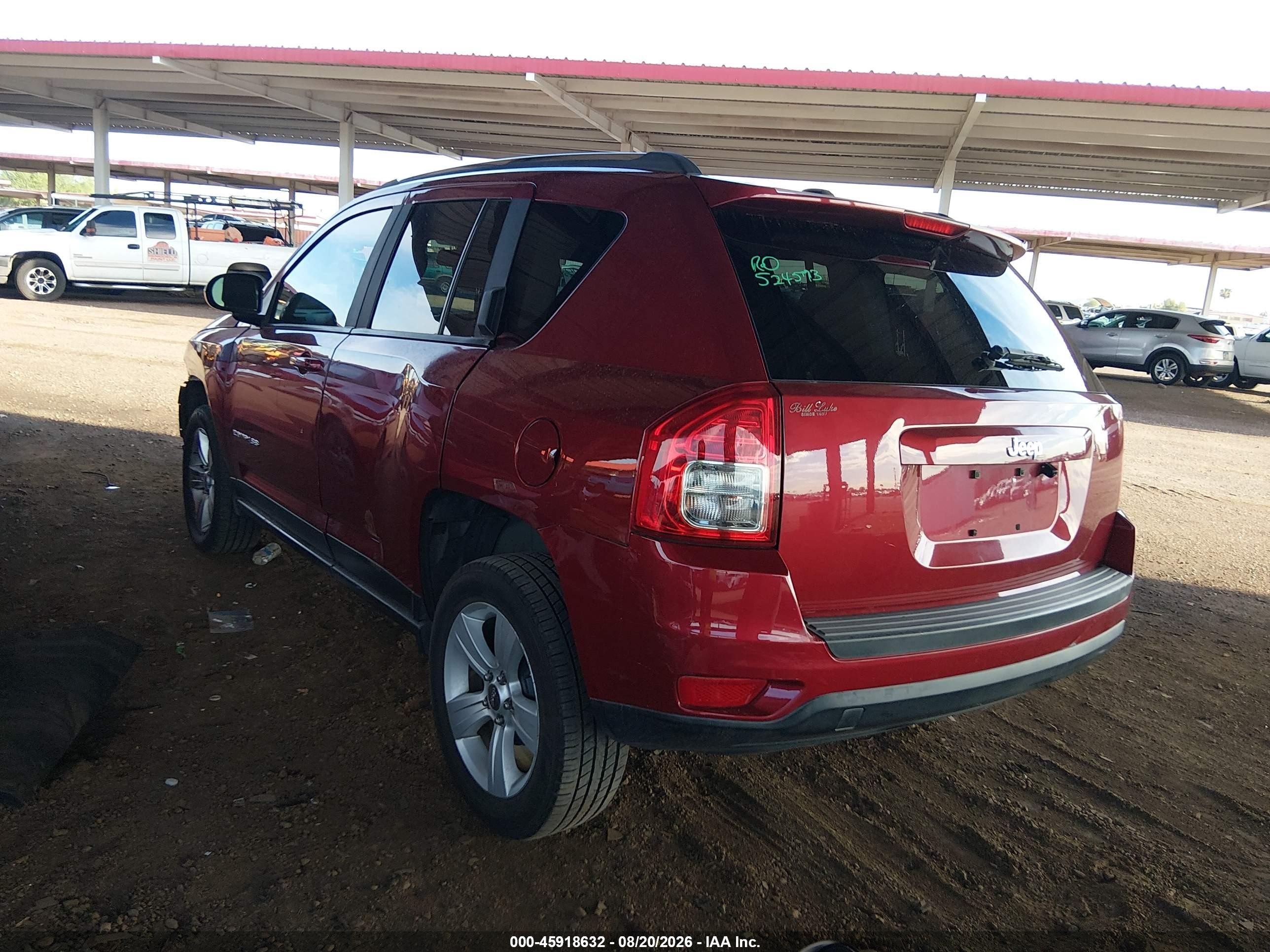 2012 Jeep Compass Sport Red vin: 1C4NJCBB3CD602326