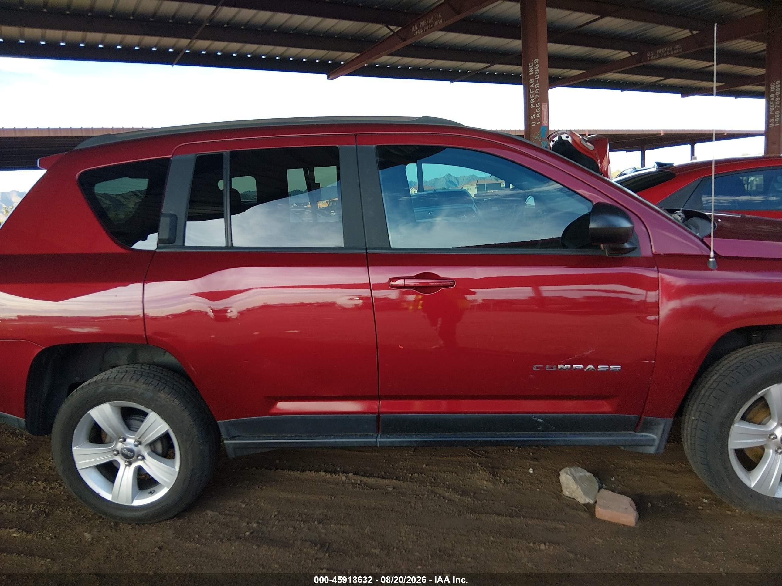 2012 Jeep Compass Sport Red vin: 1C4NJCBB3CD602326