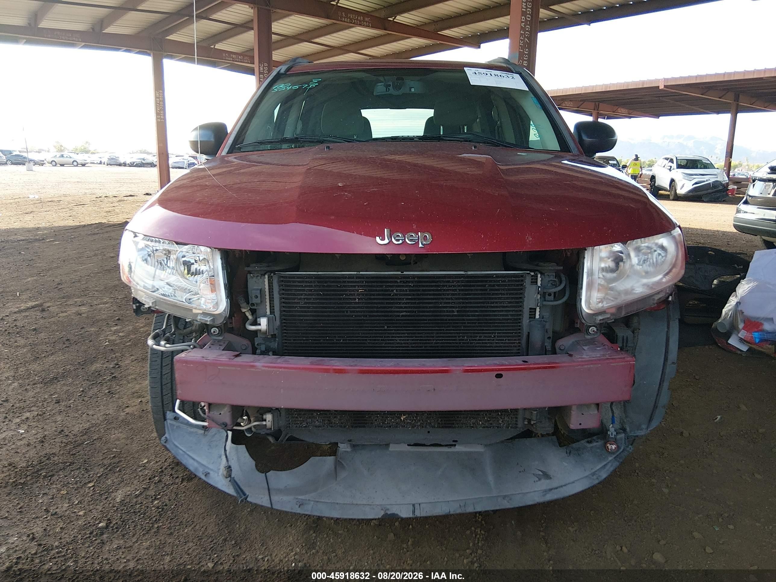2012 Jeep Compass Sport Red vin: 1C4NJCBB3CD602326