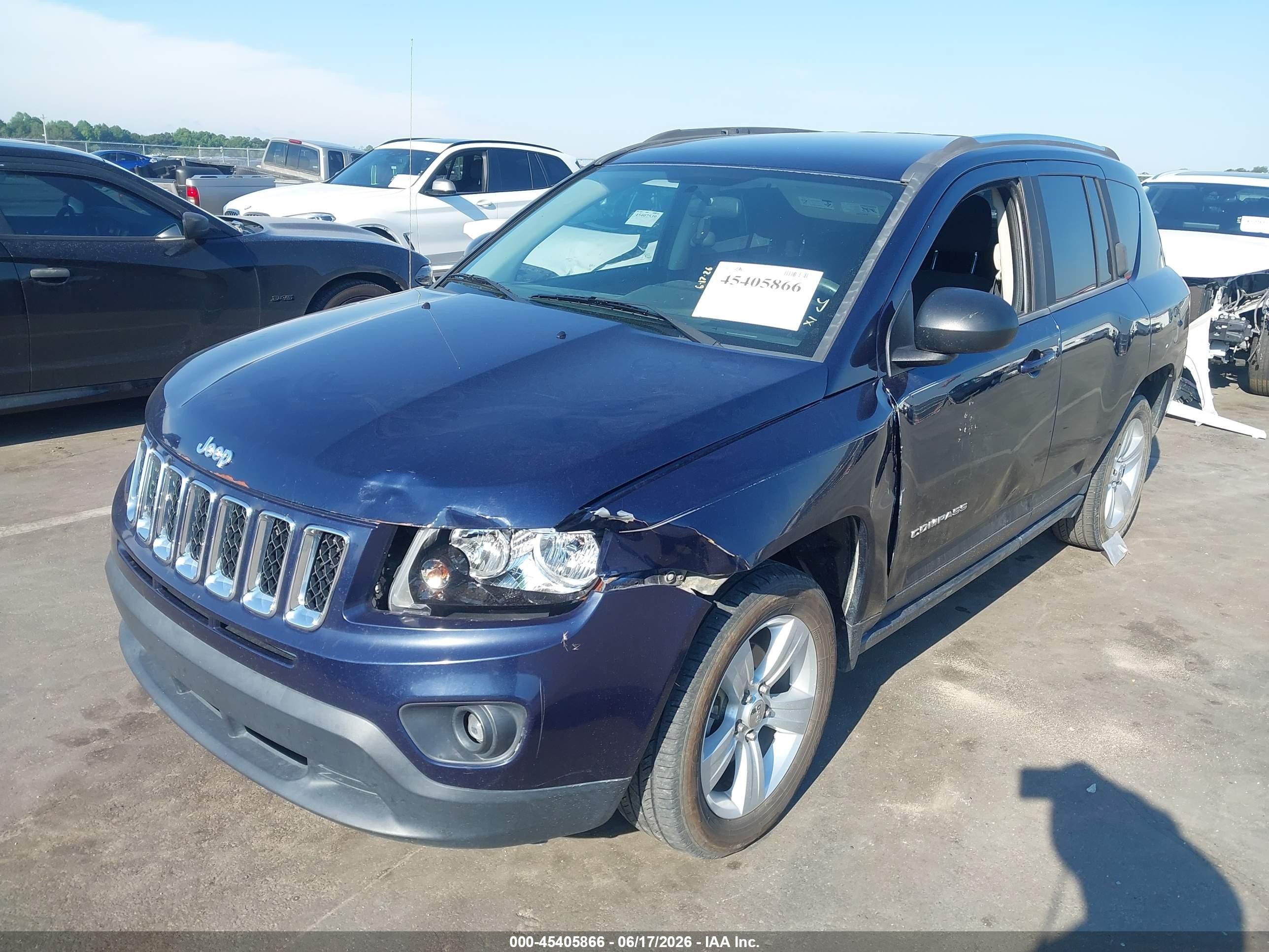 2014 Jeep Compass Sport Blue vin: 1C4NJCBB3ED856539