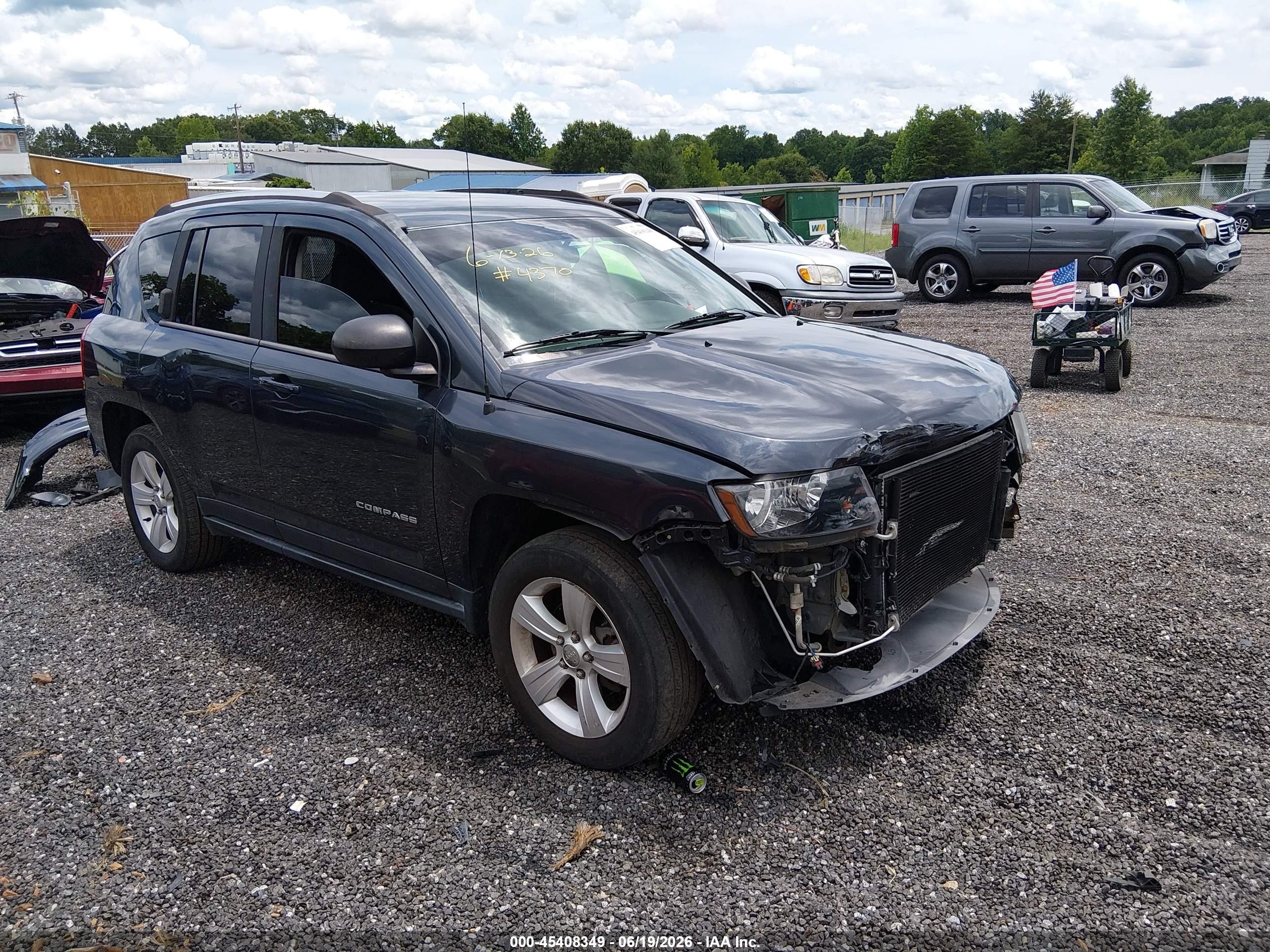 2014 Jeep Compass Sport Blue vin: 1C4NJCBB3ED894370