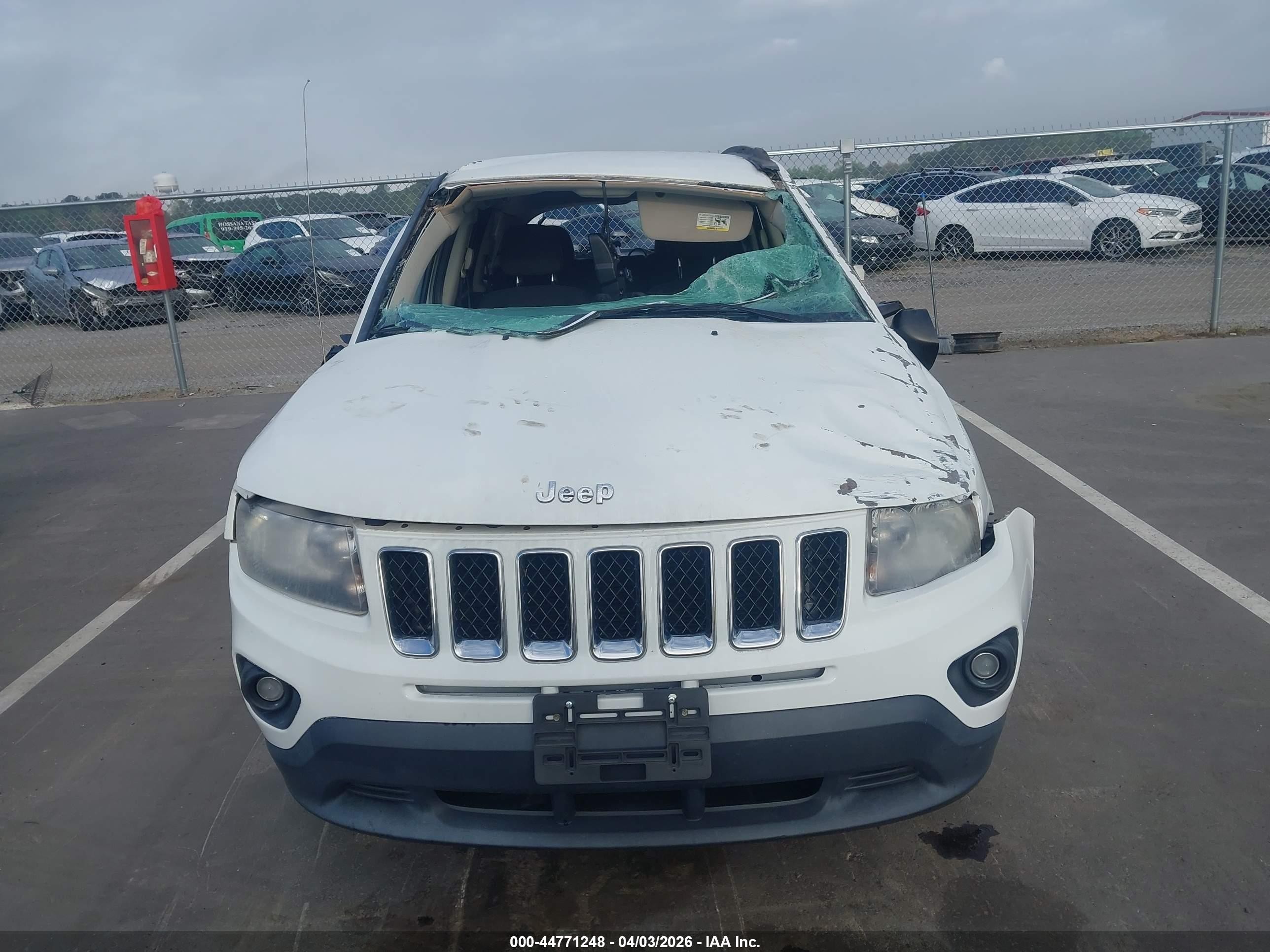 2015 Jeep Compass Sport White vin: 1C4NJCBB3FD115860