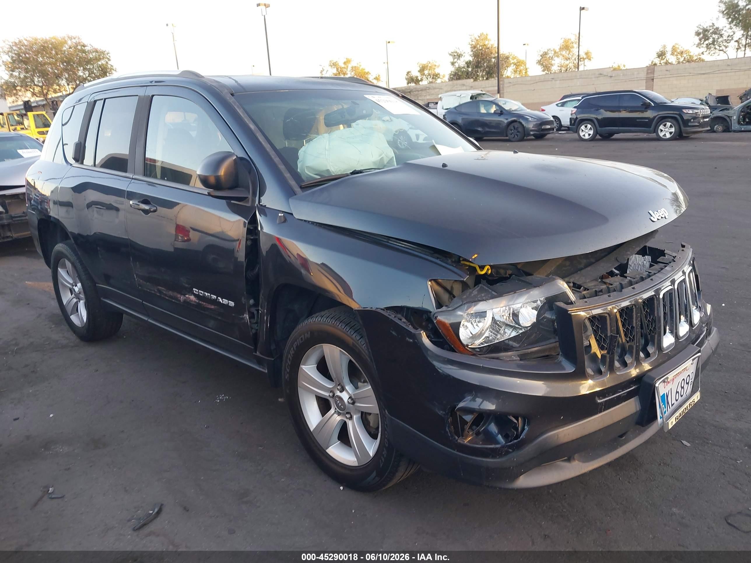 2014 Jeep Compass Sport Black vin: 1C4NJCBB4ED905960