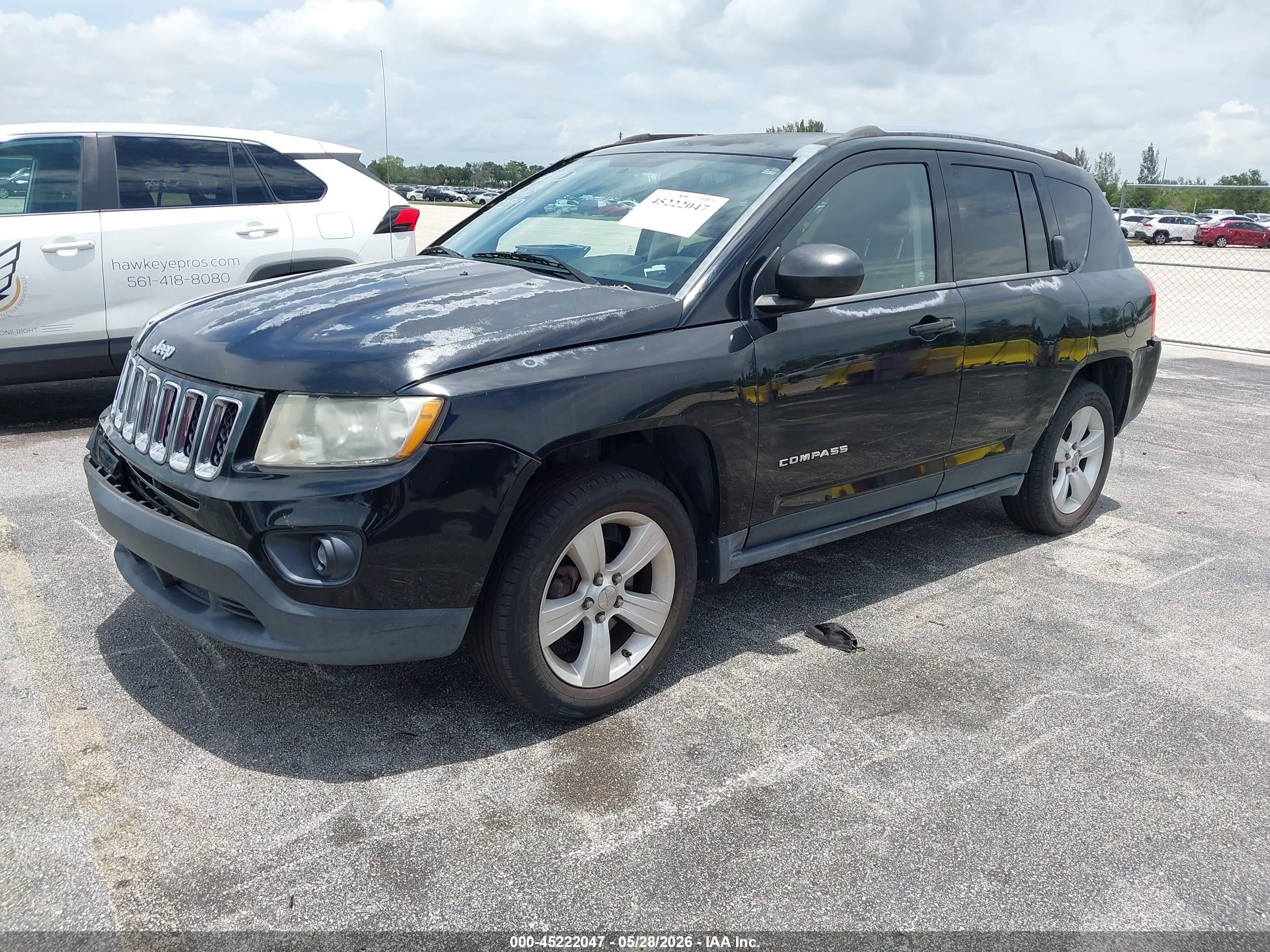 2012 Jeep Compass Sport Черный vin: 1C4NJCBB5CD725299
