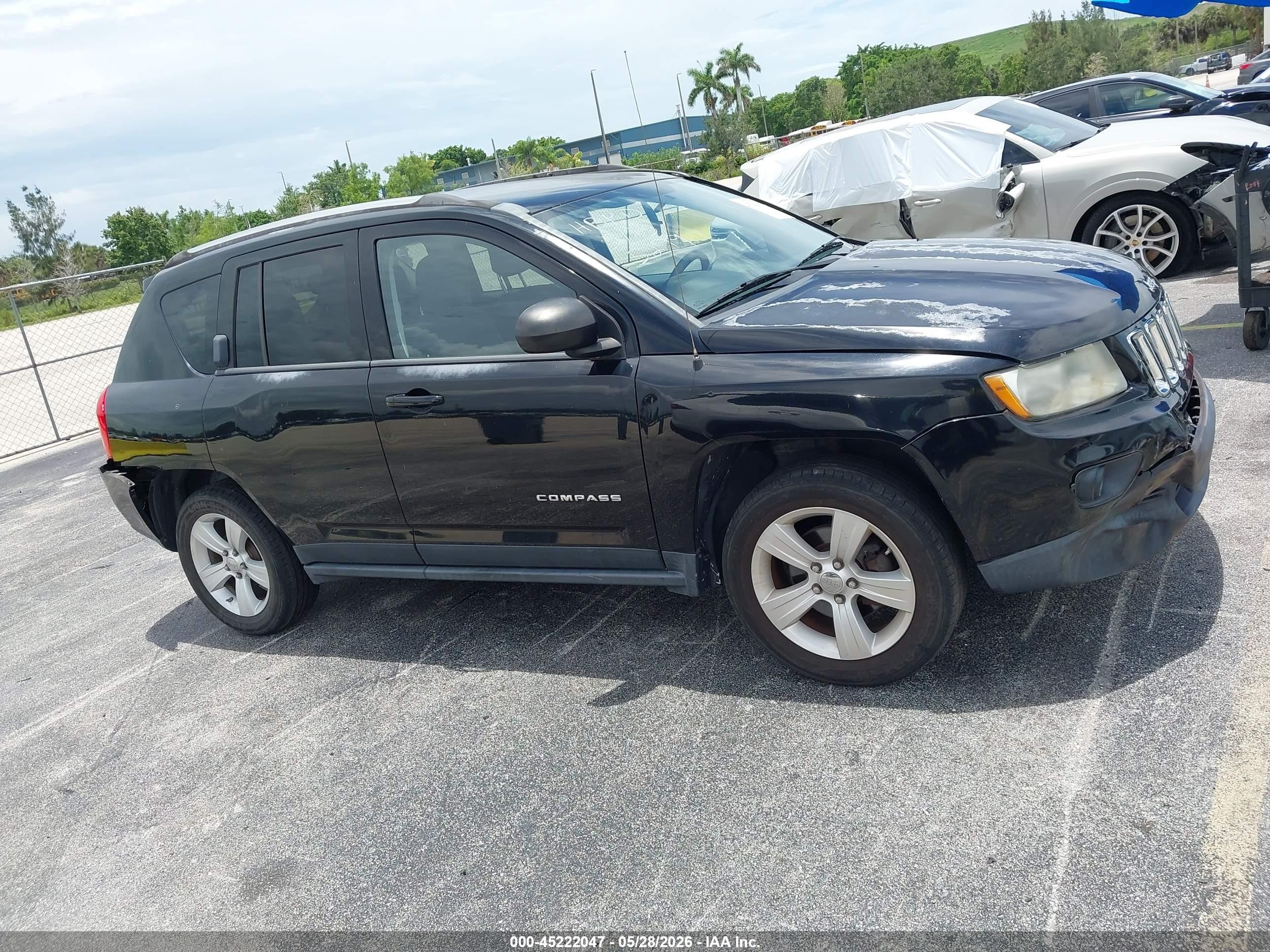 2012 Jeep Compass Sport Черный vin: 1C4NJCBB5CD725299