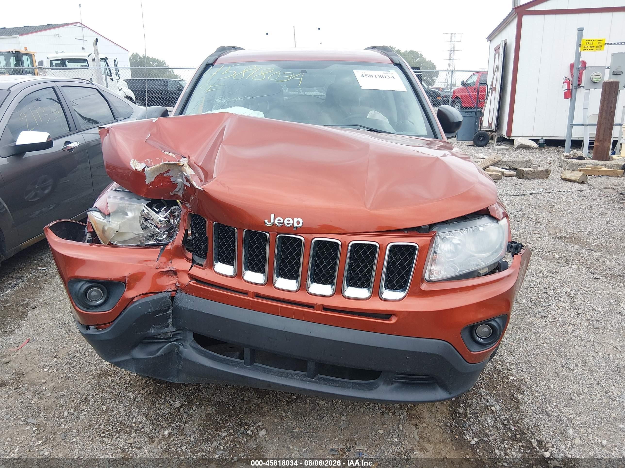 2012 Jeep Compass Sport Orange vin: 1C4NJCBB6CD602949
