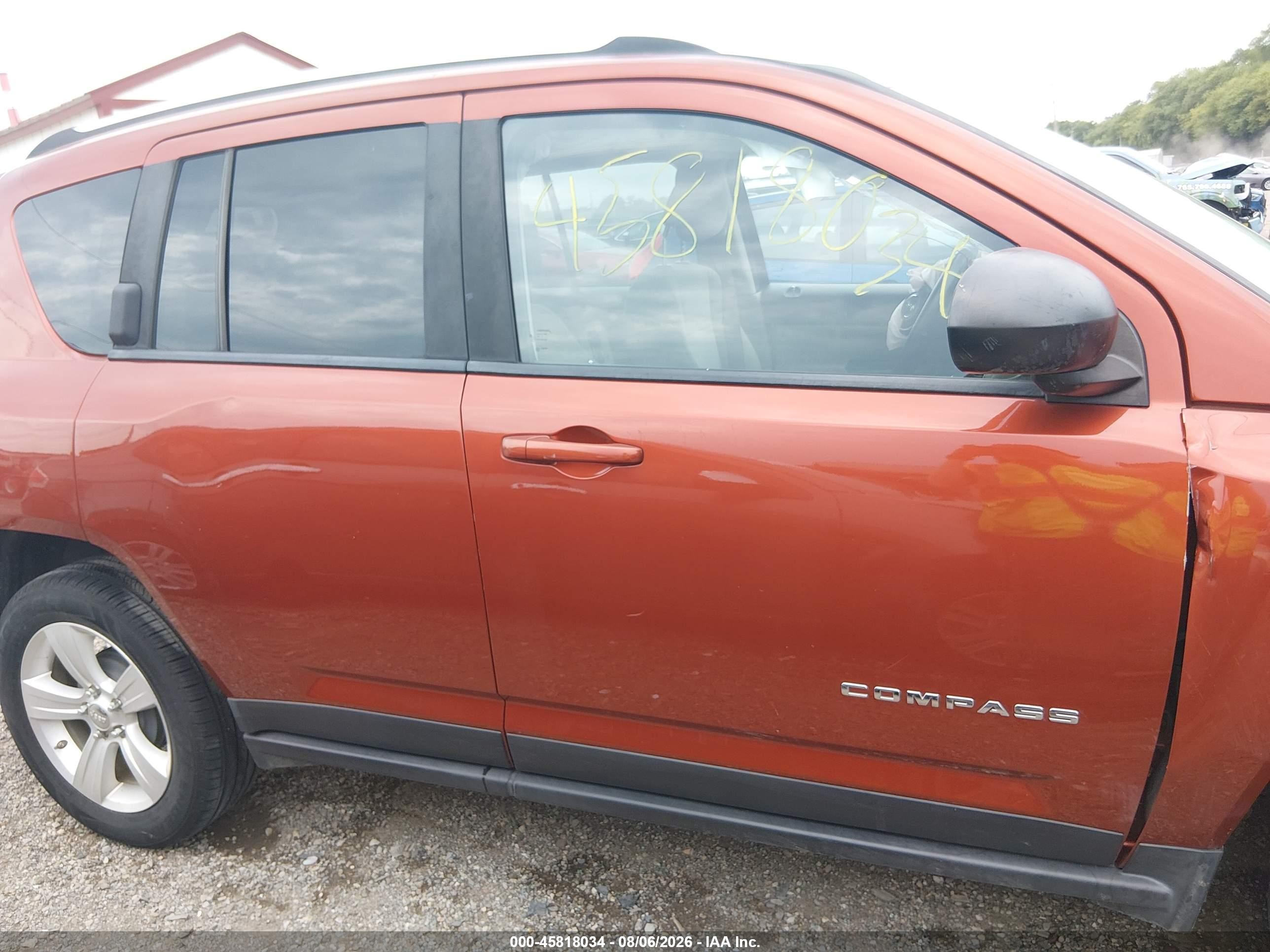 2012 Jeep Compass Sport Orange vin: 1C4NJCBB6CD602949