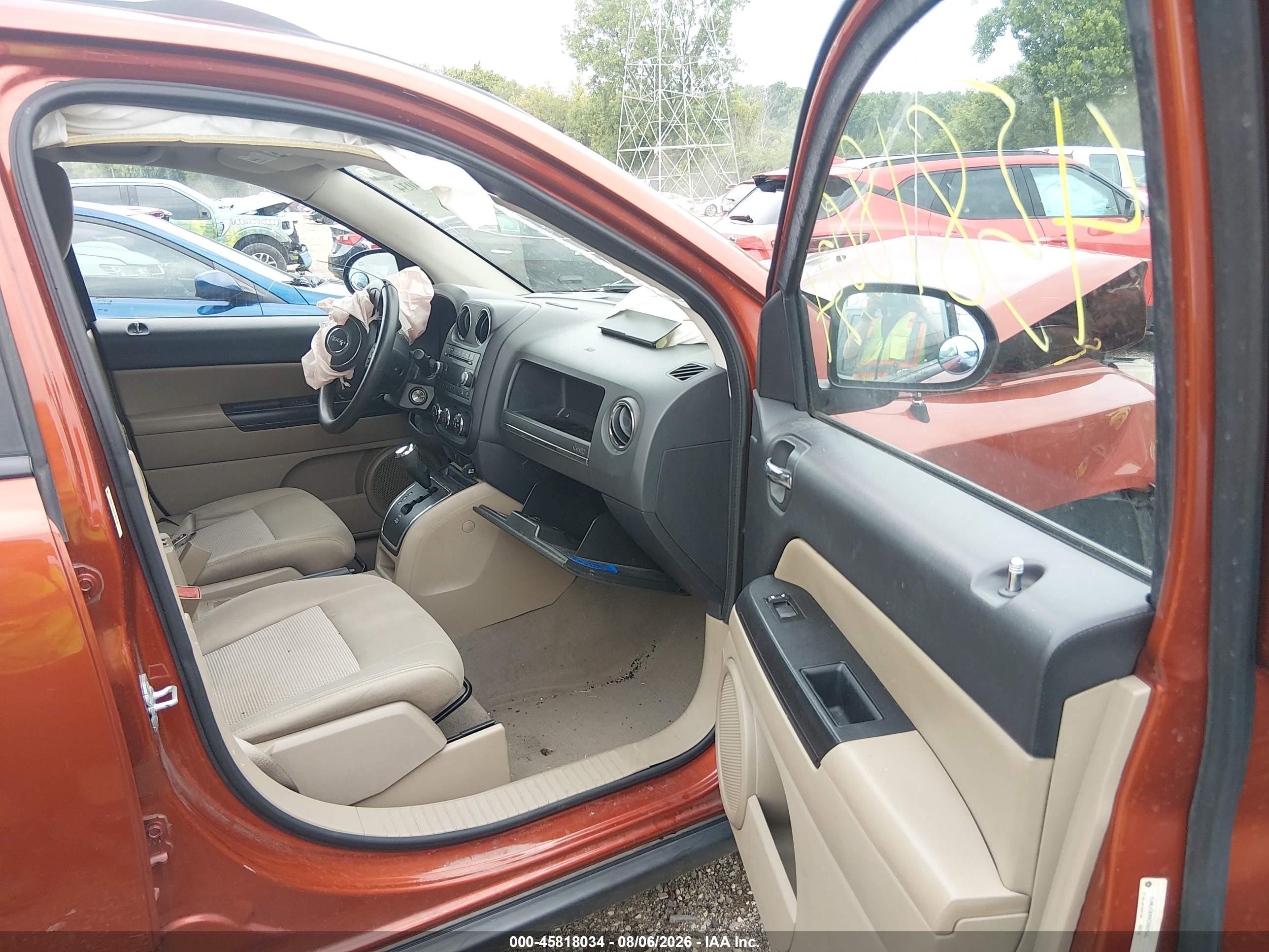 2012 Jeep Compass Sport Orange vin: 1C4NJCBB6CD602949