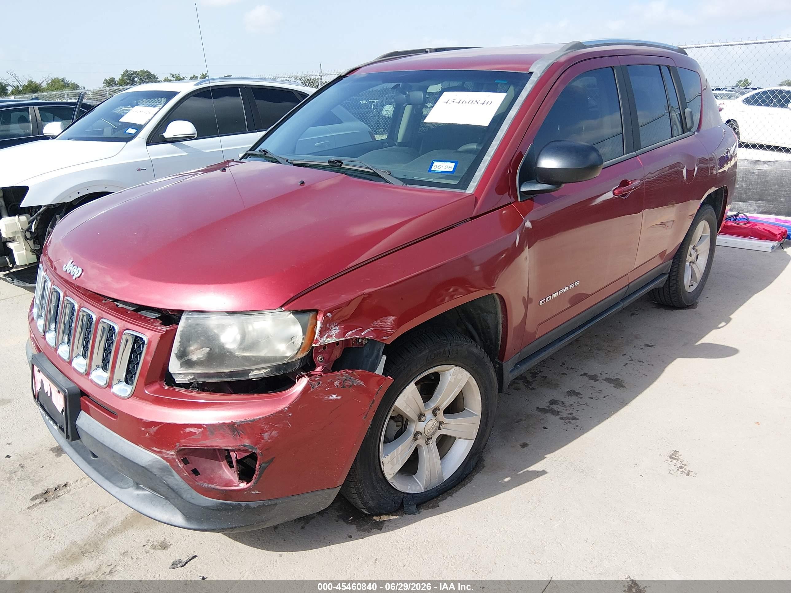 2015 Jeep Compass Sport Бордовый vin: 1C4NJCBB7FD194448