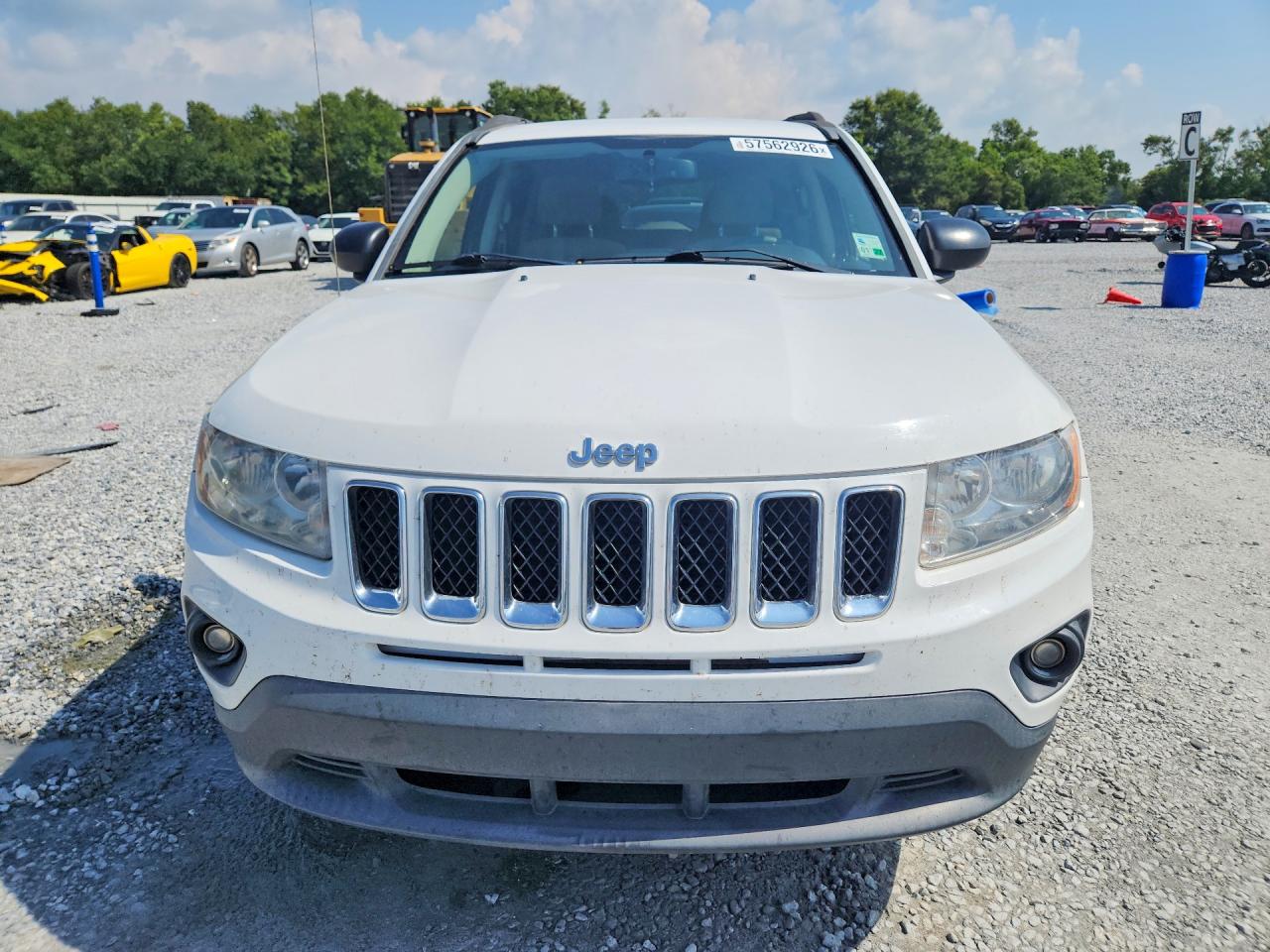 2012 Jeep Compass Sport White vin: 1C4NJCBB8CD639405