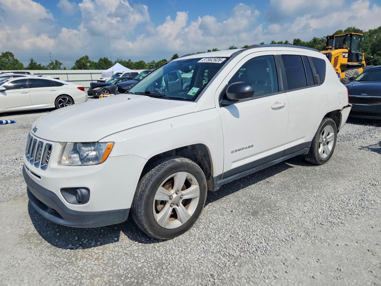 2012 Jeep Compass Sport White vin: 1C4NJCBB8CD639405