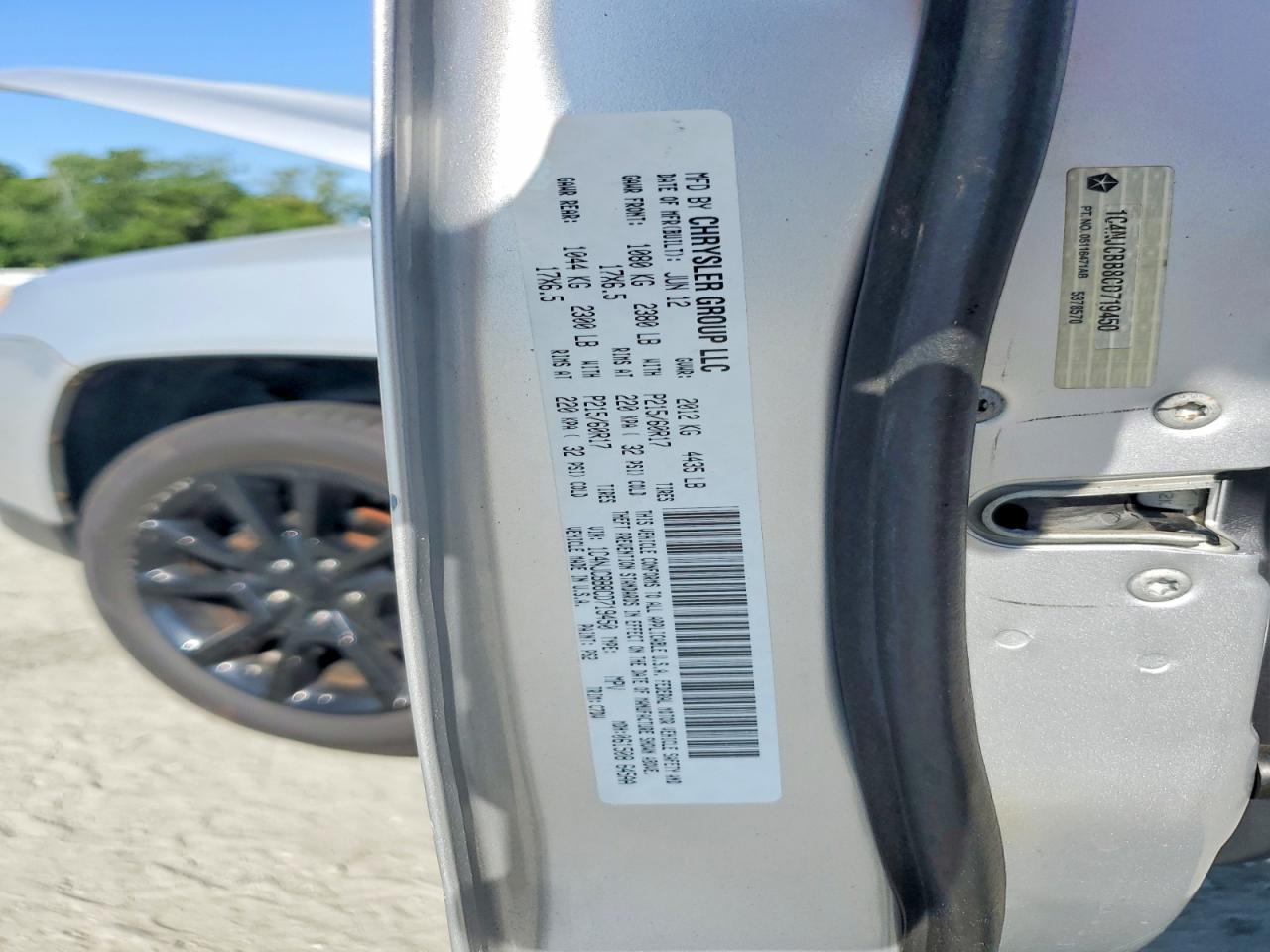 2012 Jeep Compass Sport Silver vin: 1C4NJCBB8CD719450