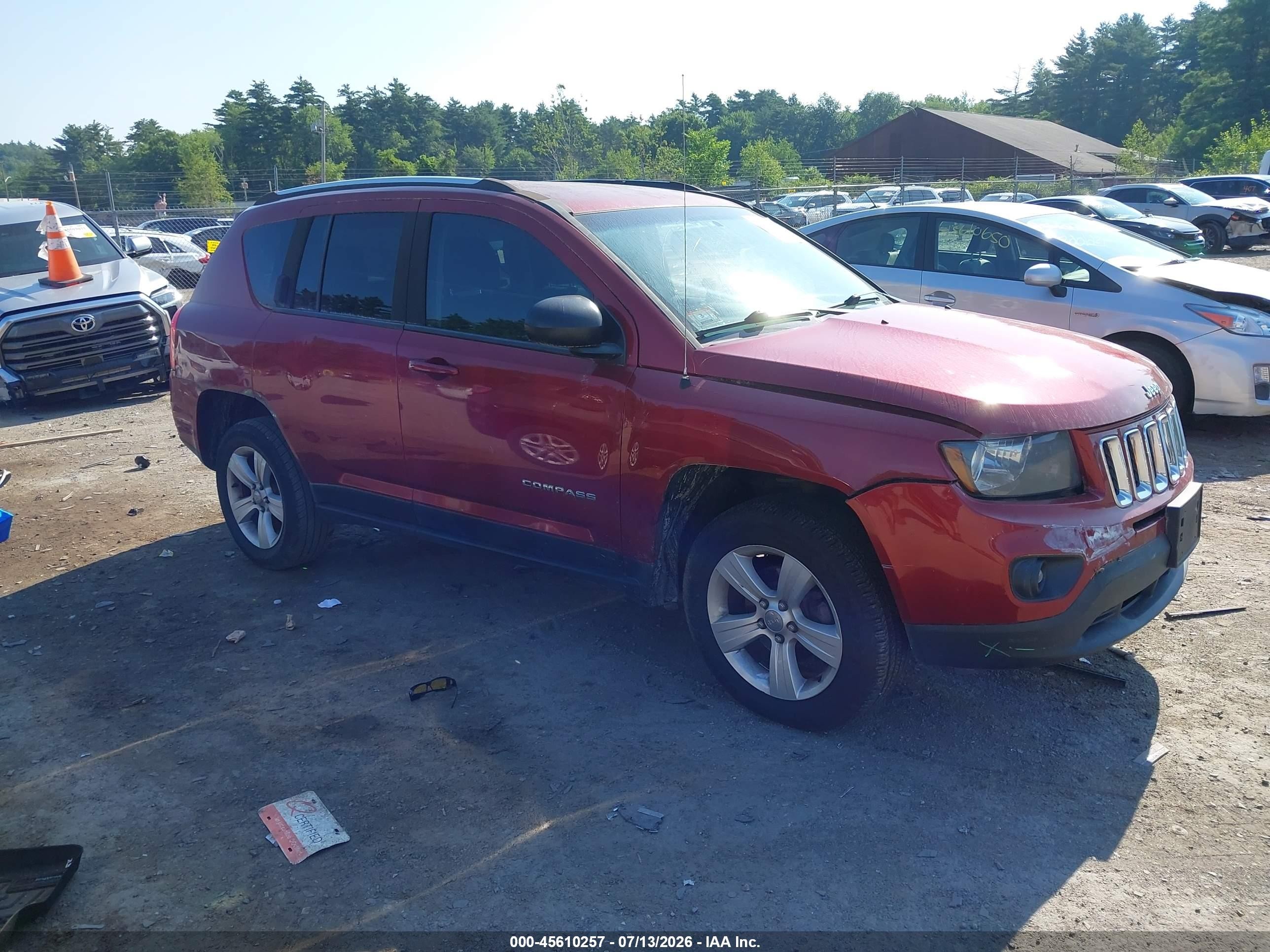 2014 Jeep Compass Sport Red vin: 1C4NJCBB8ED741676