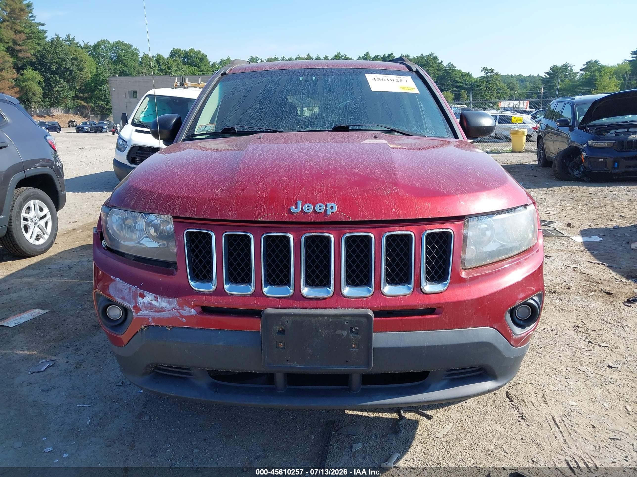 2014 Jeep Compass Sport Red vin: 1C4NJCBB8ED741676
