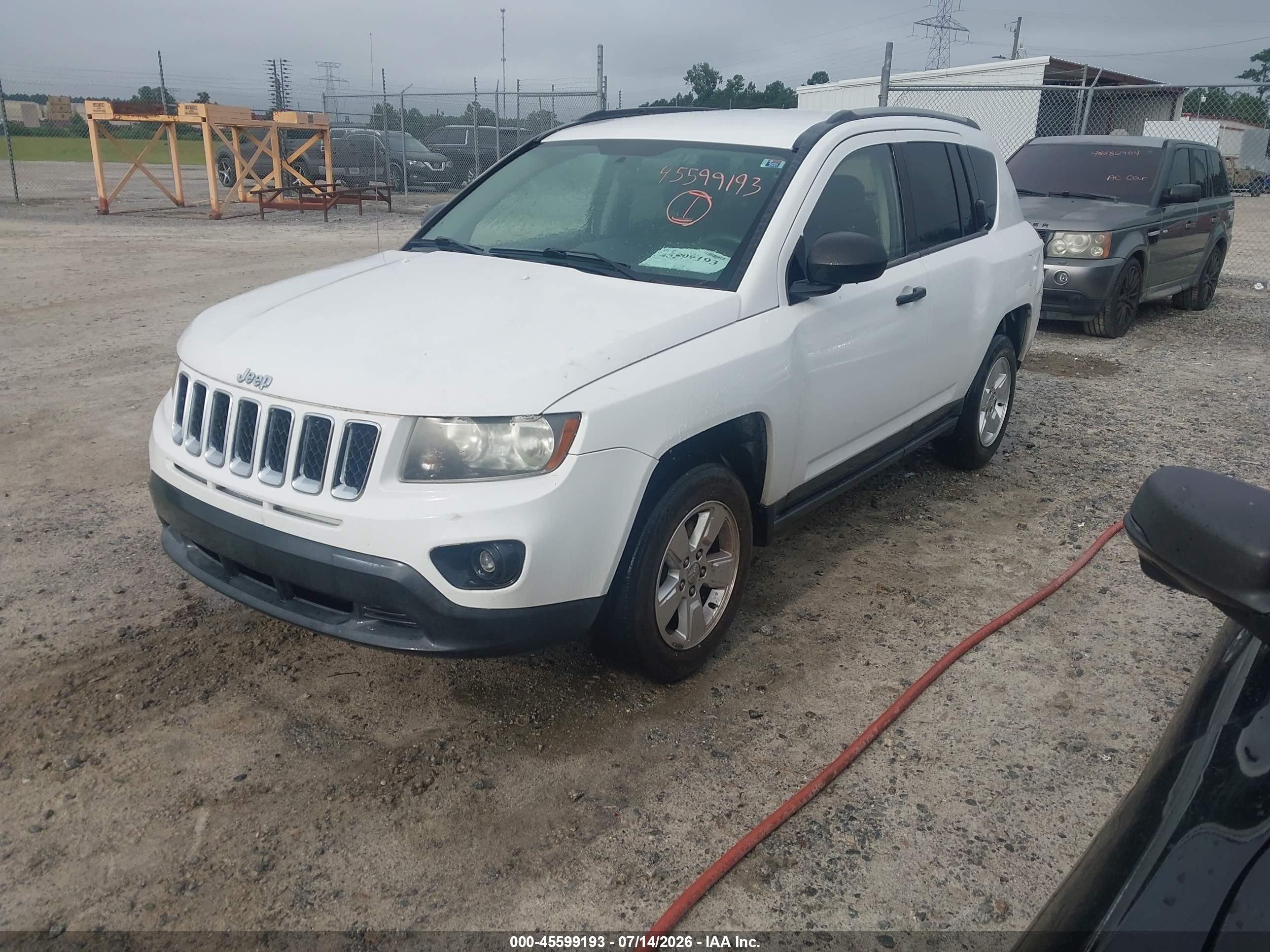 2014 Jeep Compass Sport White vin: 1C4NJCBB8ED772555