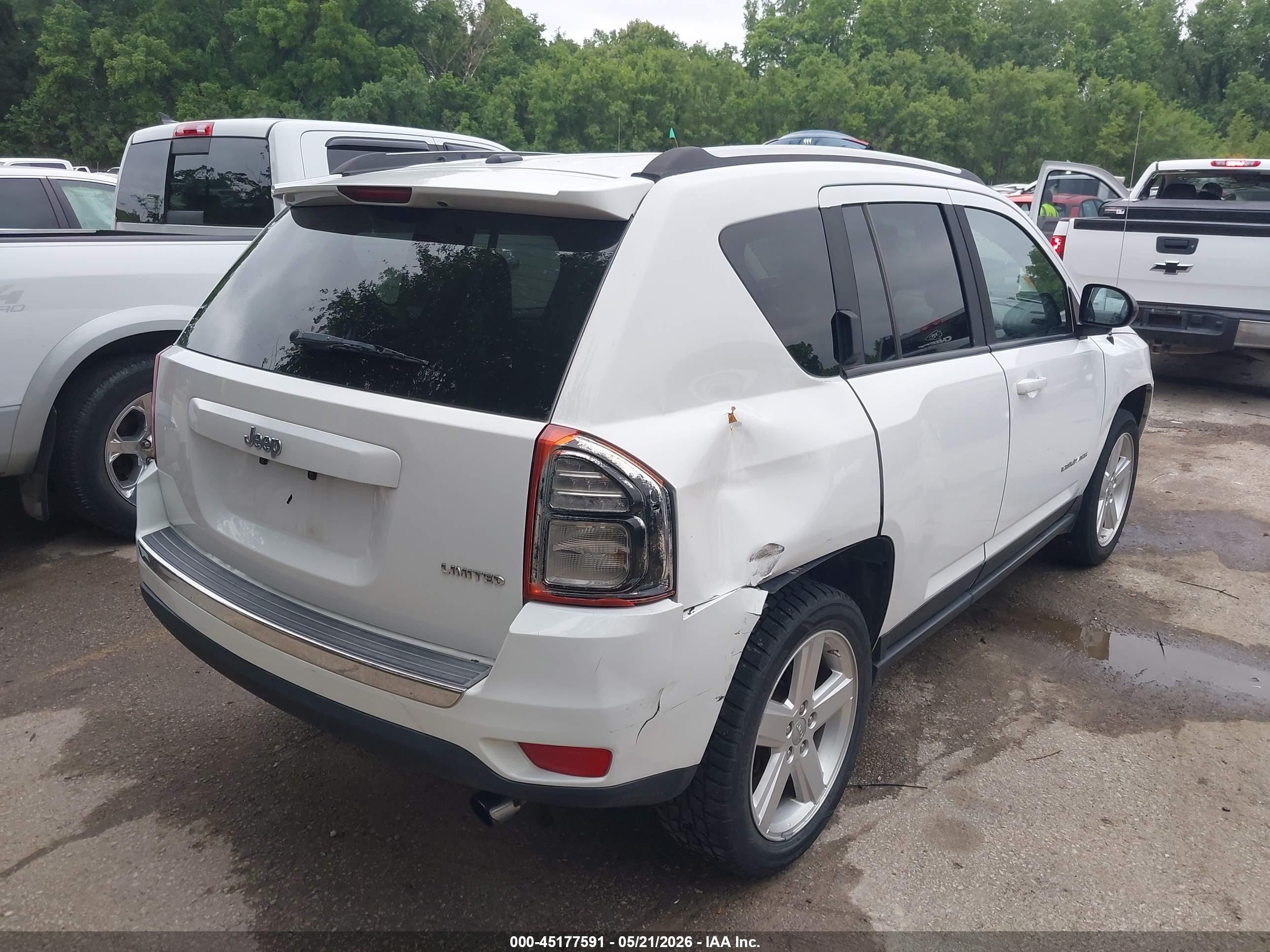 2012 Jeep Compass Limited White vin: 1C4NJCCB0CD718968