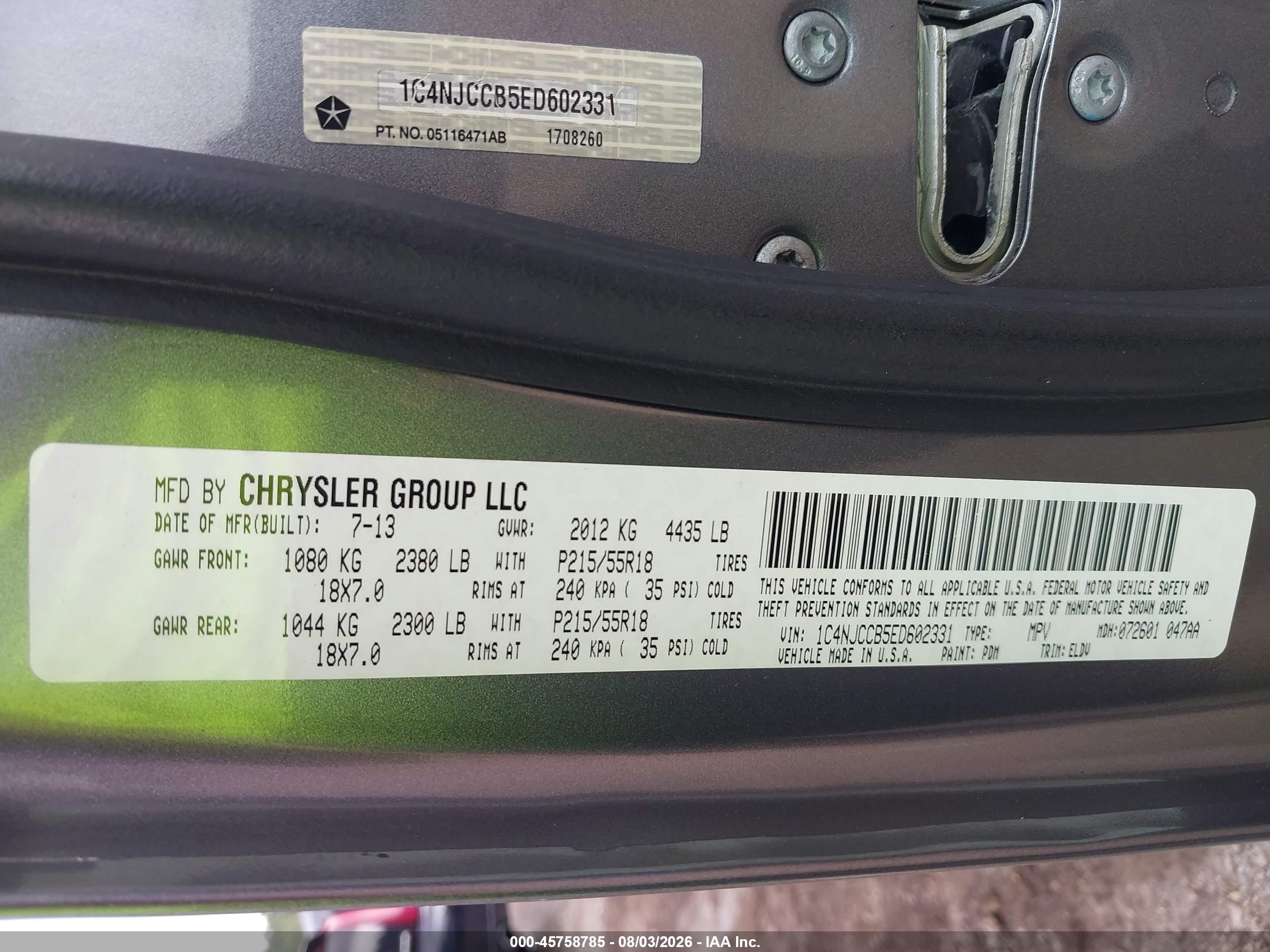 2014 Jeep Compass Limited Silver vin: 1C4NJCCB5ED602331
