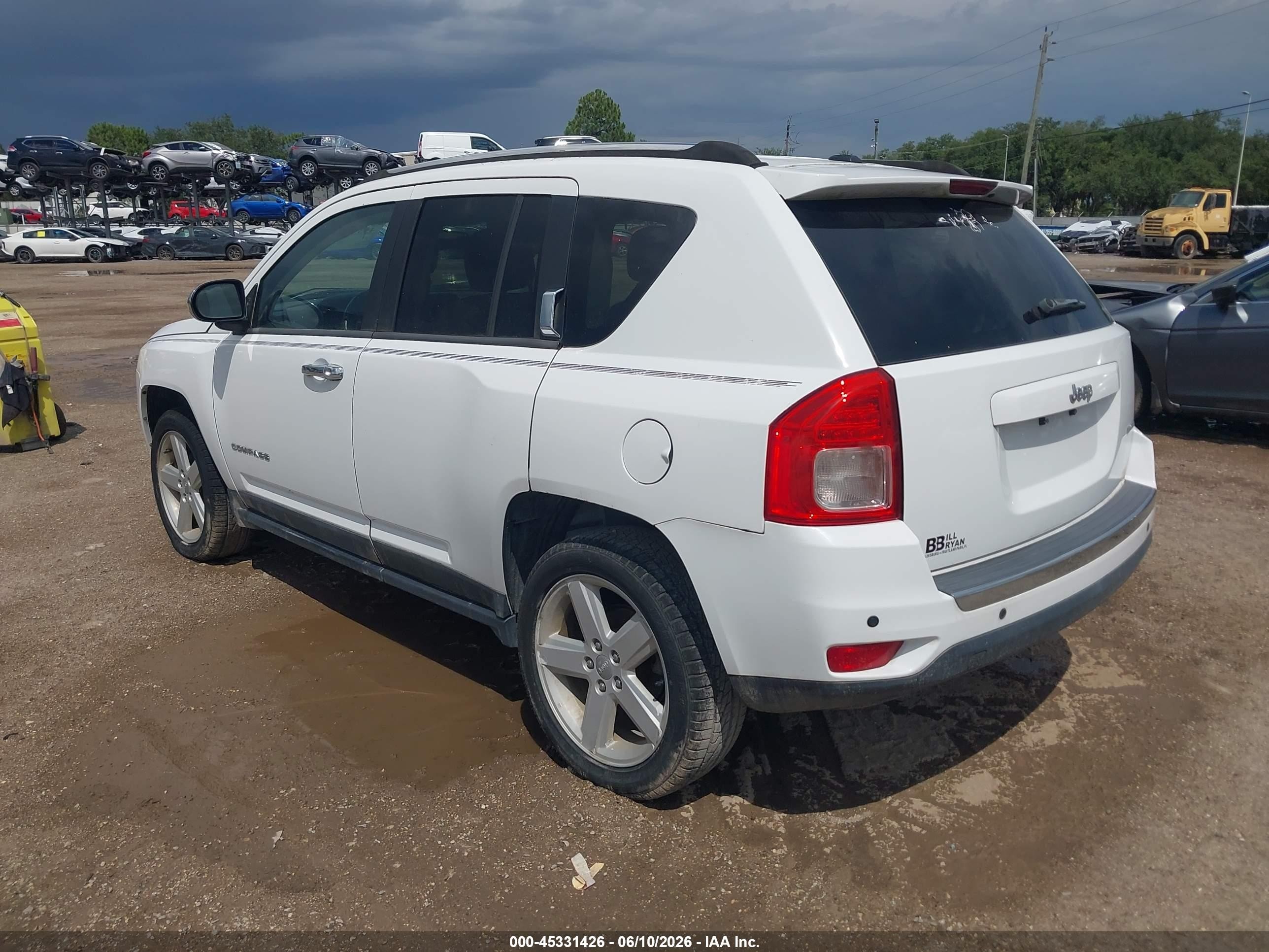 2013 Jeep Compass Limited Белый vin: 1C4NJCCB7DD197118