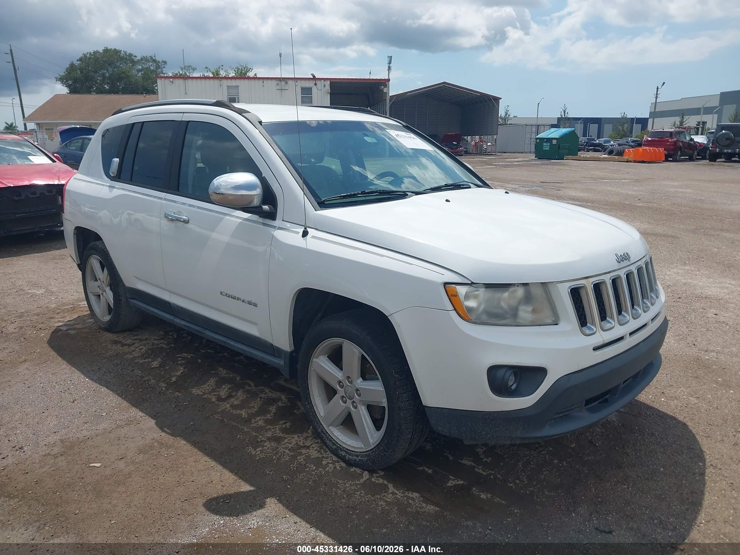 2013 Jeep Compass Limited White vin: 1C4NJCCB7DD197118