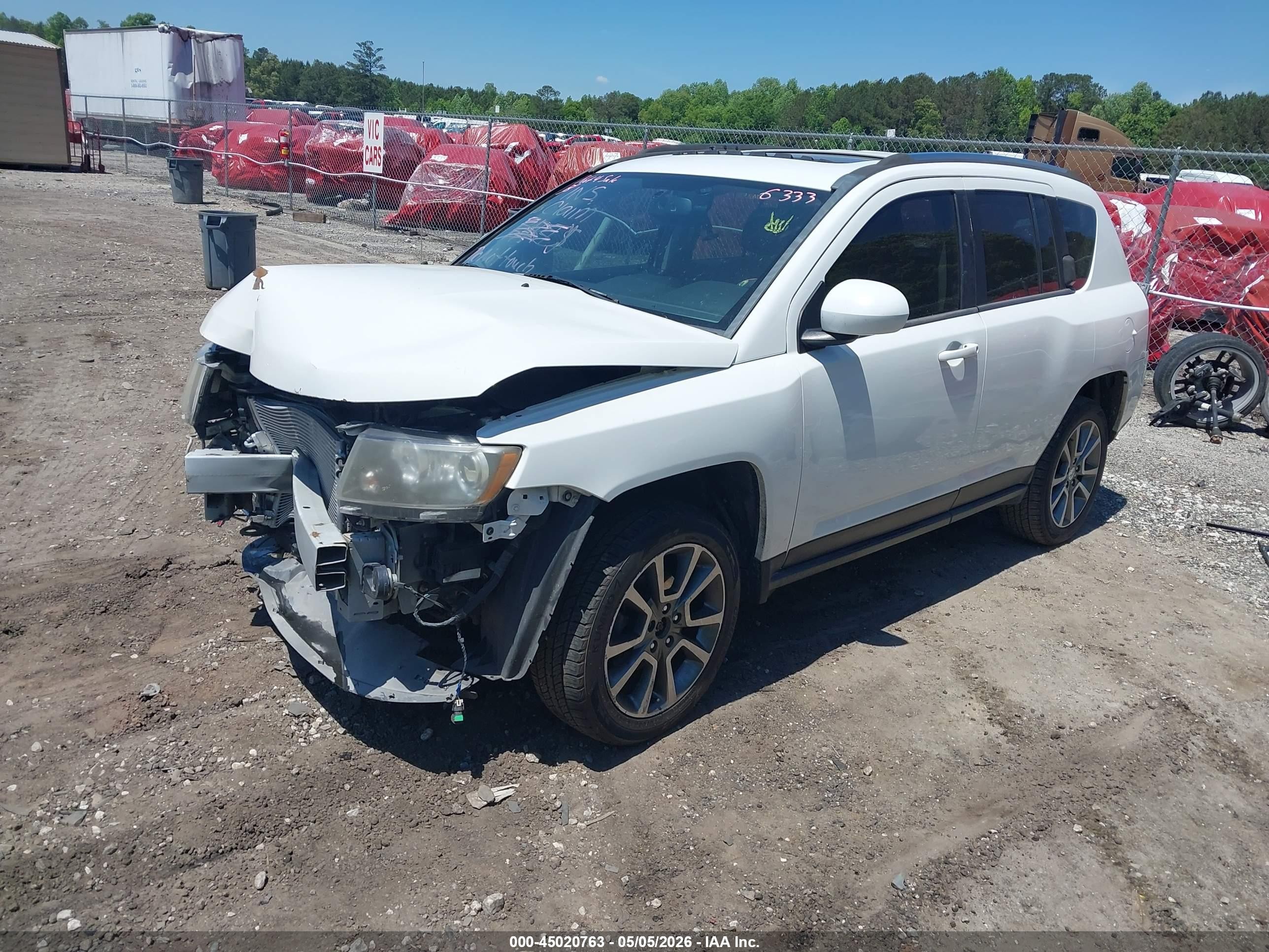 2014 Jeep Compass Limited White vin: 1C4NJCCBXED667109