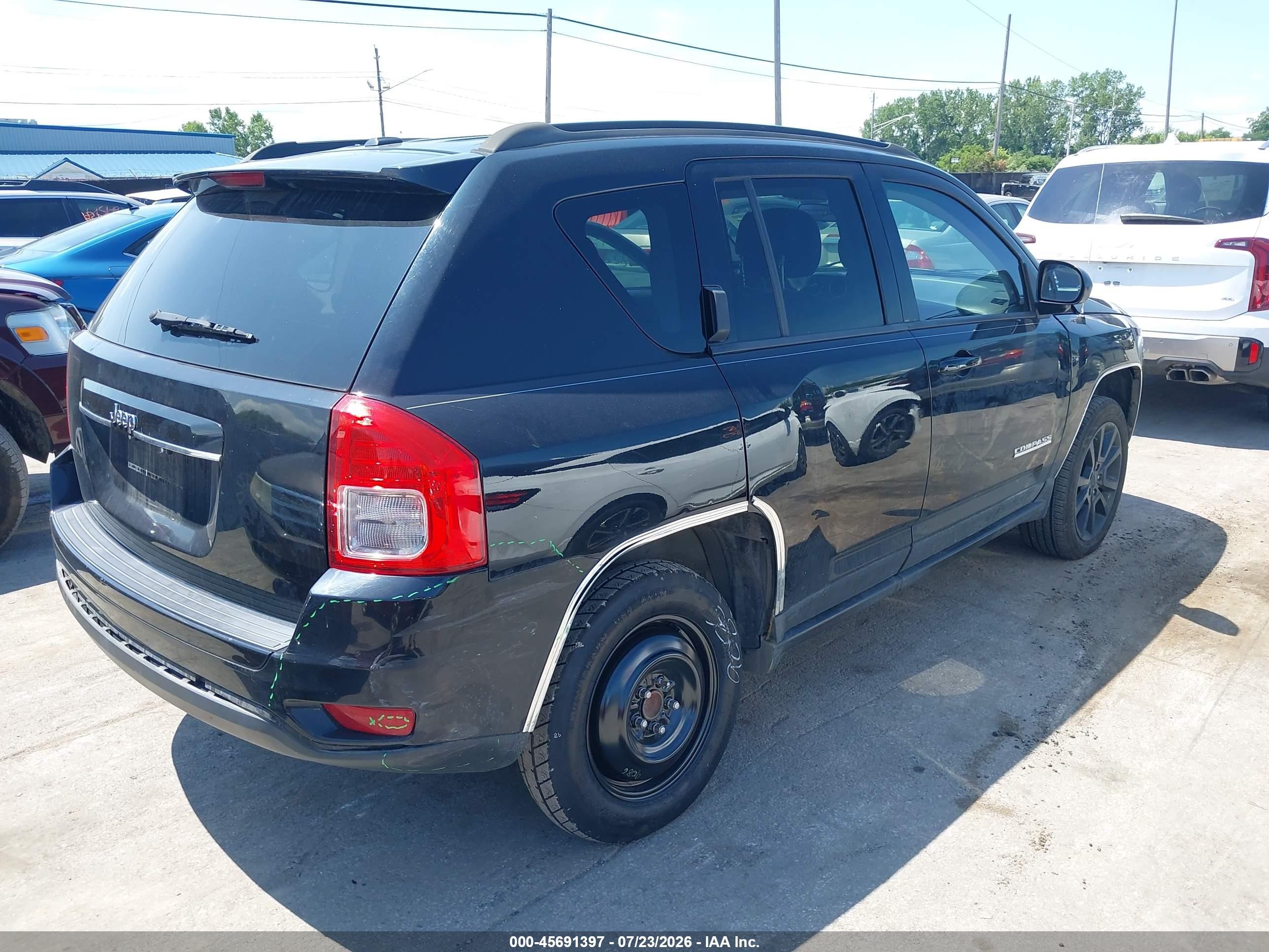 2012 Jeep Compass Latitude Black vin: 1C4NJCEA0CD692344
