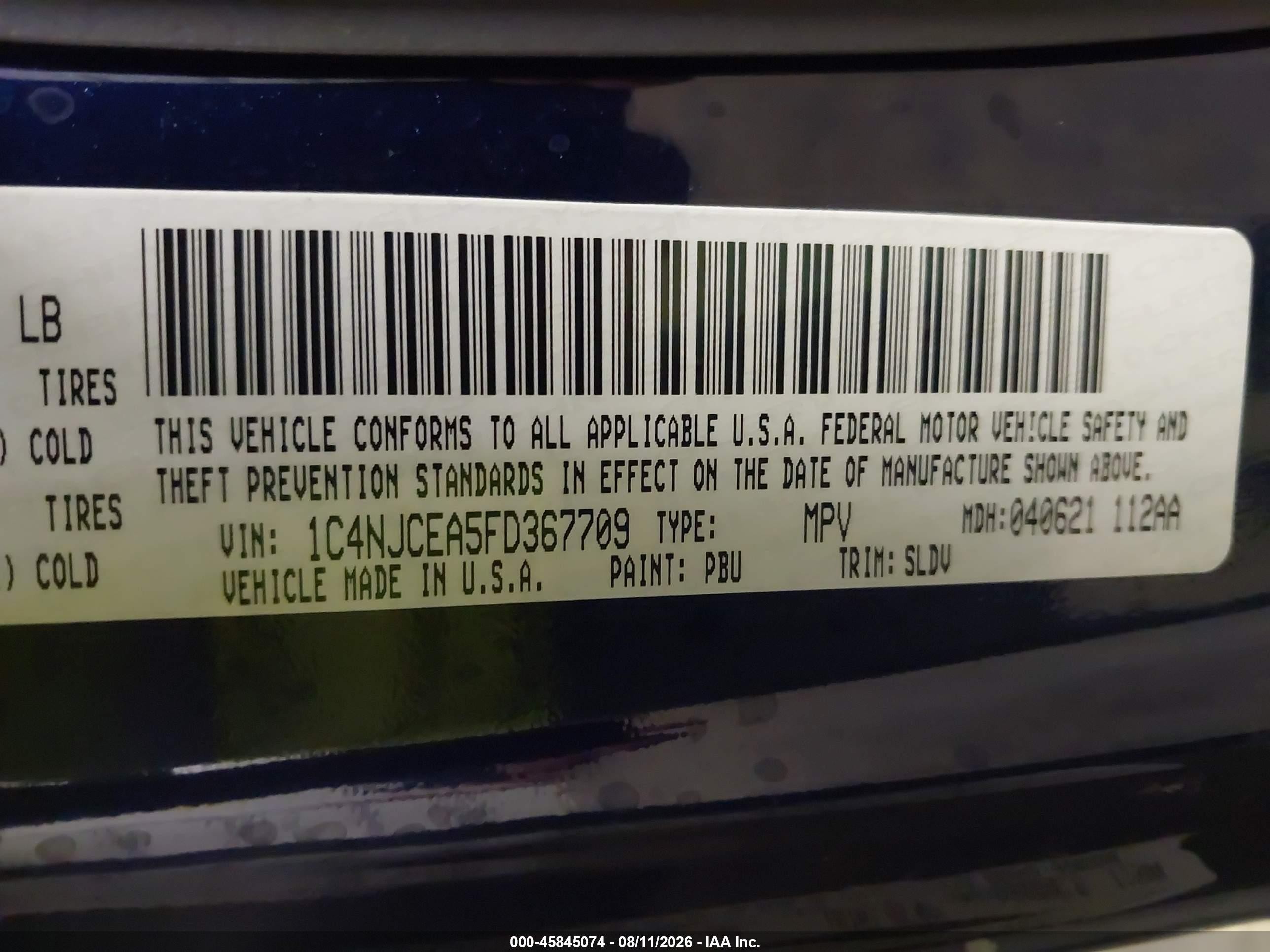 2015 Jeep Compass High Altitude Edition Blue vin: 1C4NJCEA5FD367709