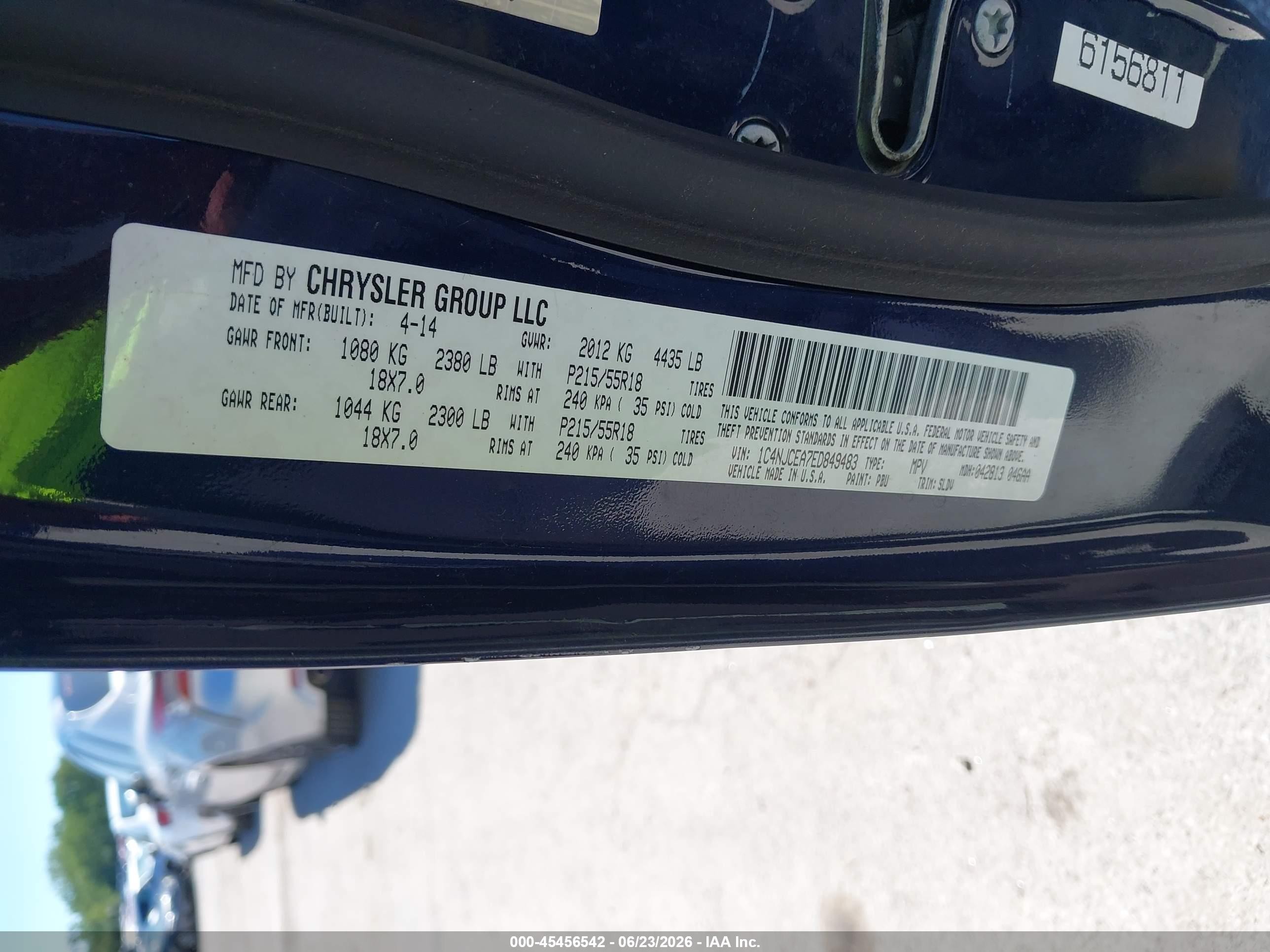 2014 Jeep Compass High Altitude Синий vin: 1C4NJCEA7ED849483