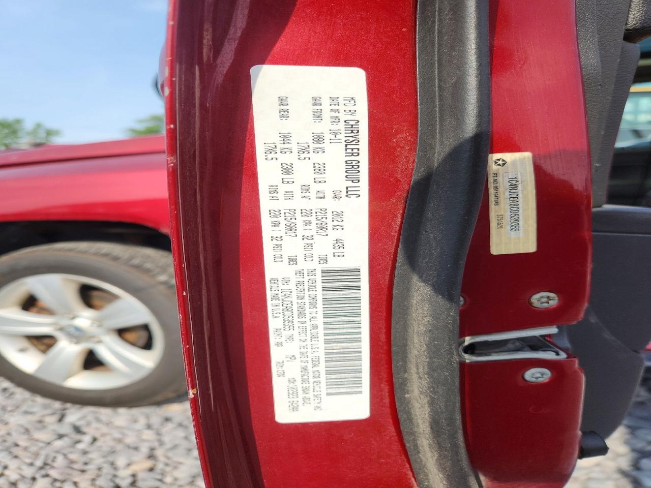 2012 Jeep Compass Latitude Red vin: 1C4NJCEA8CD539355