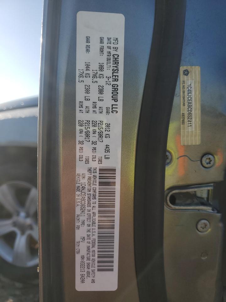 2012 Jeep Compass Latitude Charcoal vin: 1C4NJCEA9CD652411