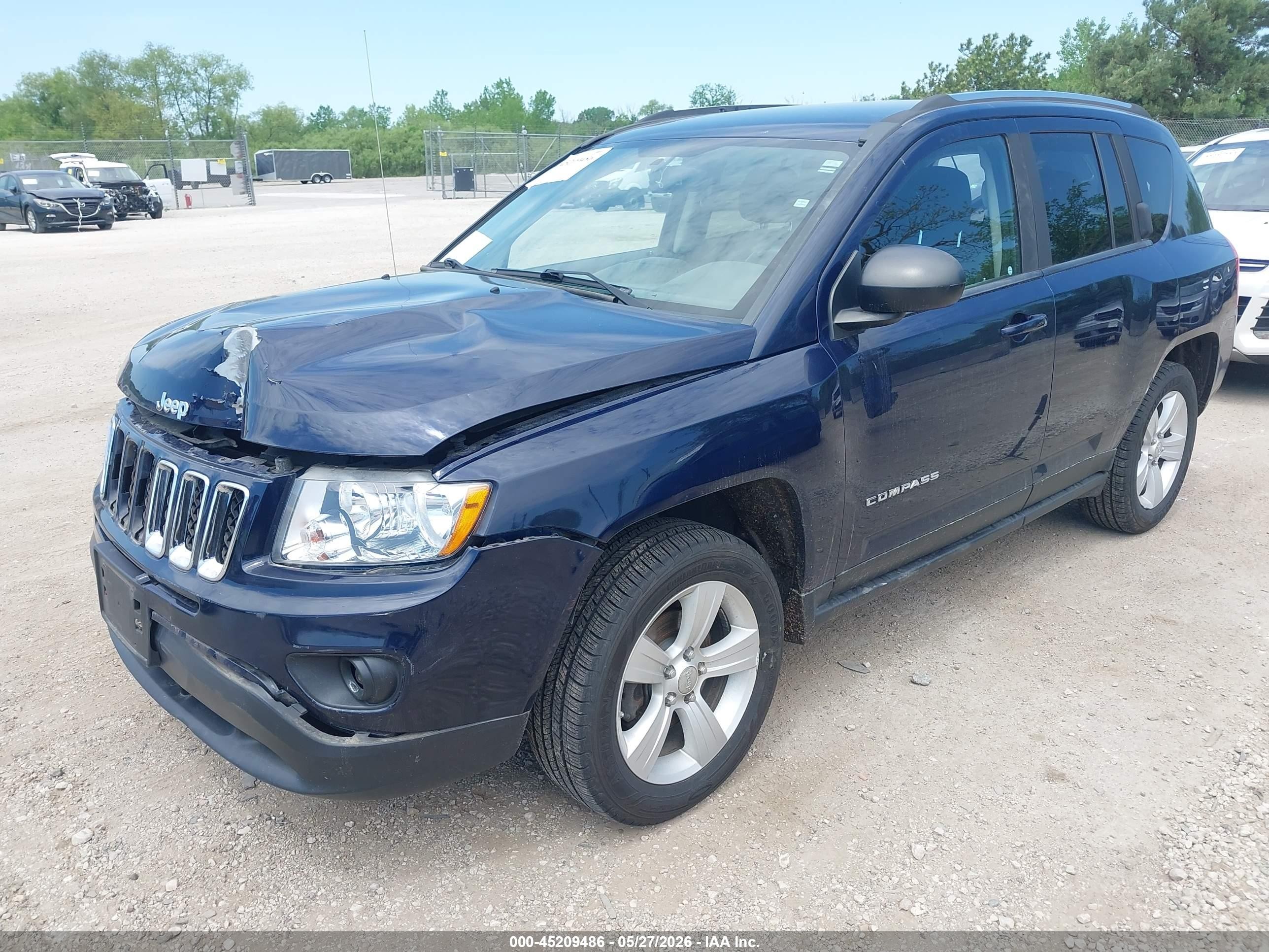 2012 Jeep Compass Latitude Синий vin: 1C4NJCEB3CD601446