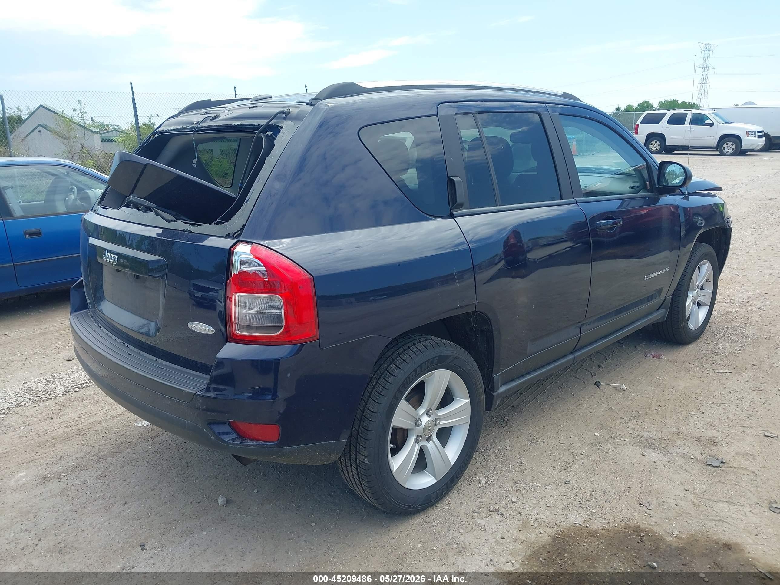 2012 Jeep Compass Latitude Синий vin: 1C4NJCEB3CD601446