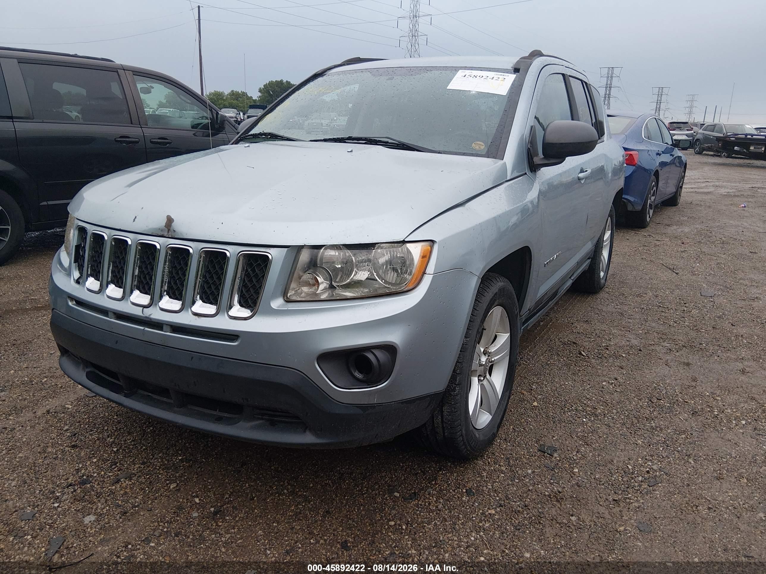 2013 Jeep Compass Latitude Light Blue vin: 1C4NJCEB8DD223304